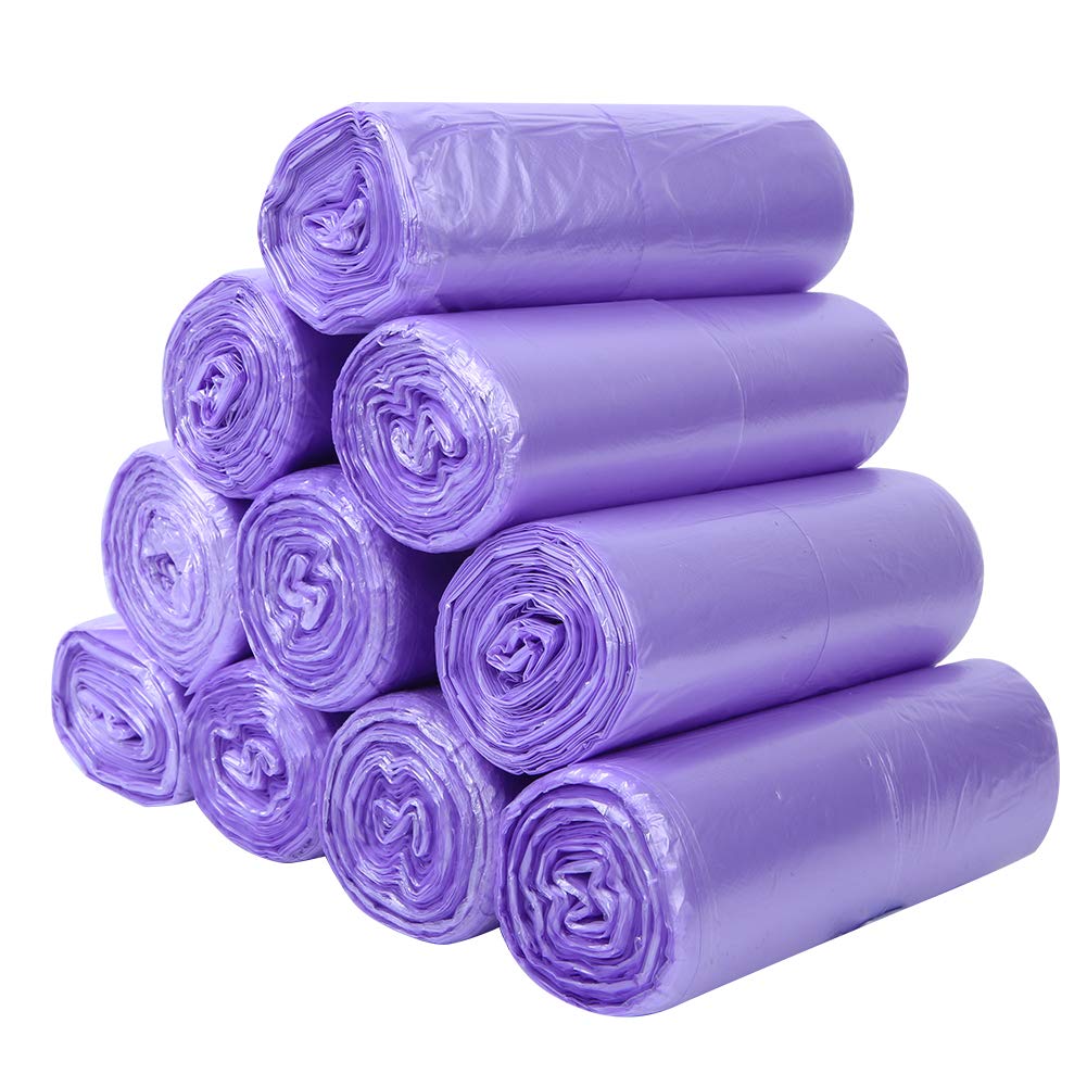 Qiilu Disposable Trash Bags - 10 Pack Heavy Duty Garbage Bags for Kitchen, Office & Bathroom (63 x 46cm) | Durable Waste Bin Liners for Home, Office & Outdoor Use