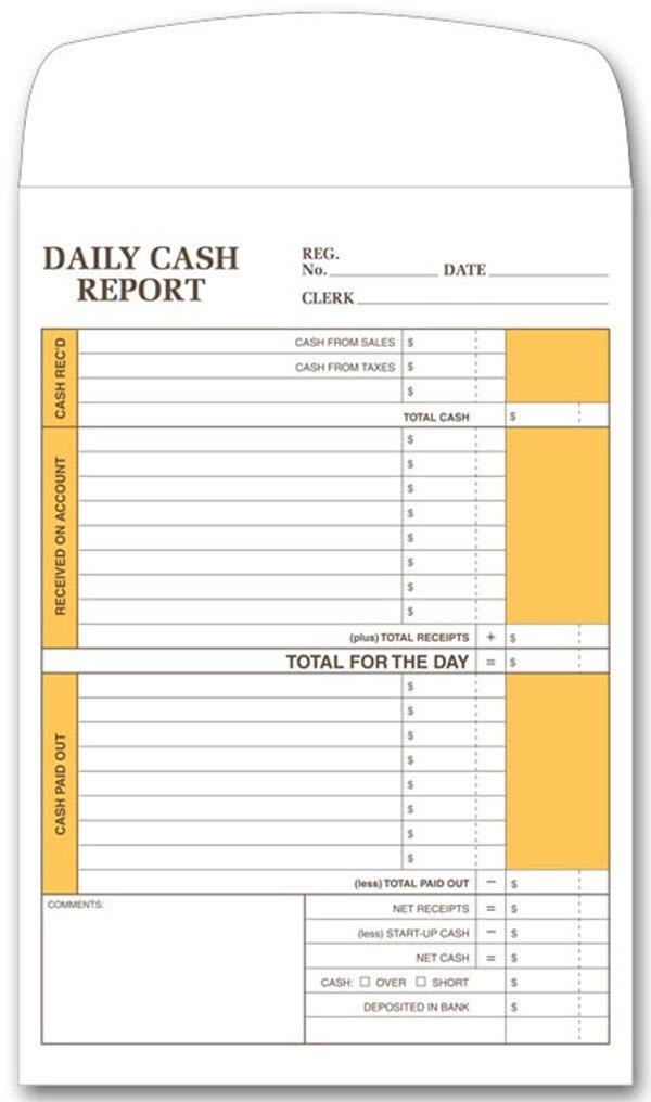 EGP Daily Cash Report Envelopes - 6.5 x 9.5 Inches (250 Pack) - Secure Money Storage for Small Businesses, Retail Stores & Banks