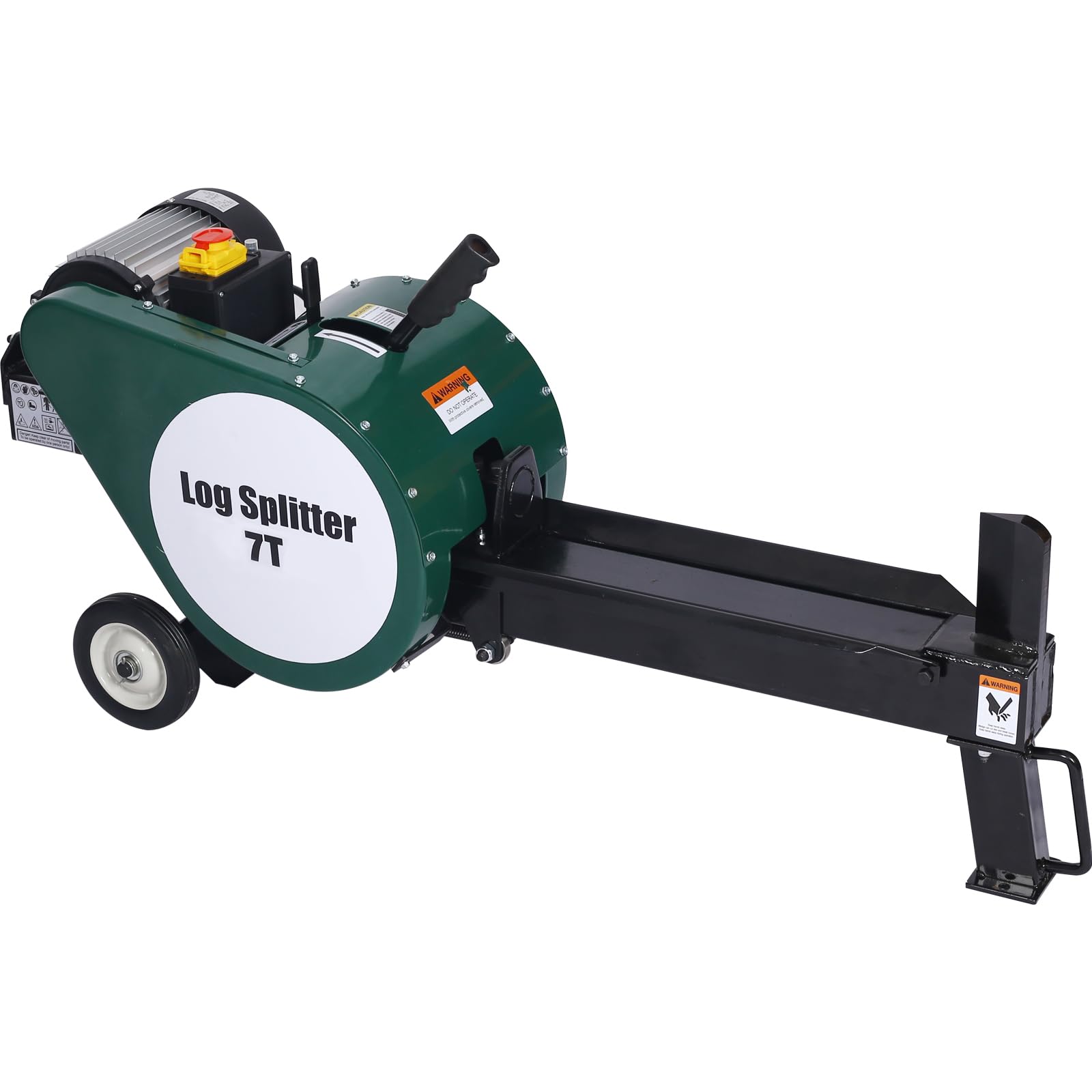 7 Ton Electric Log Splitter - 16A 2HP Double Flywheel Wood Splitter with Mobile Wheels | Horizontal Firewood Splitting Machine for Home Heating, Camping & Outdoor Wood Processing