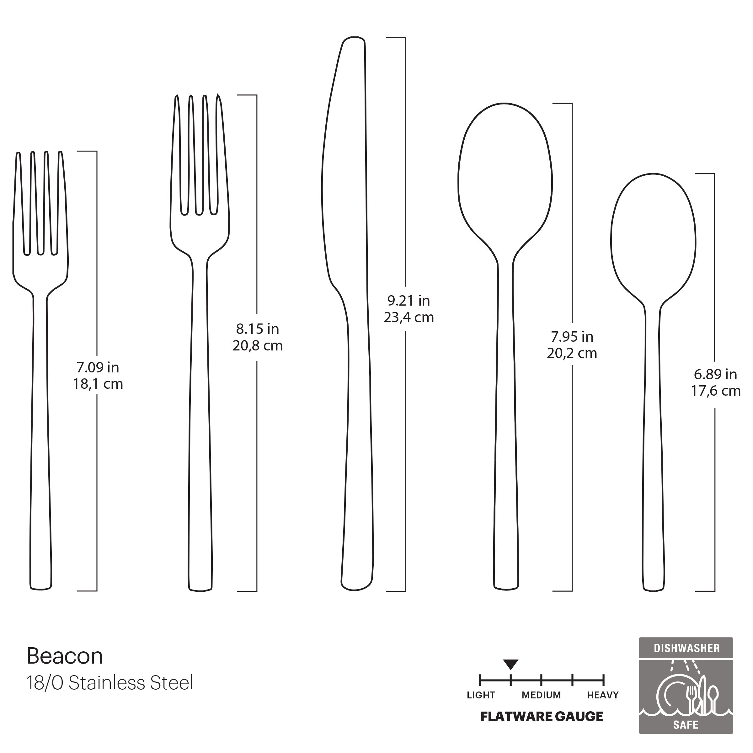 Beacon Champagne Satin 20-Piece Flatware Set - Elegant Stainless Steel Cutlery for Dining, Wedding & Special Occasions
