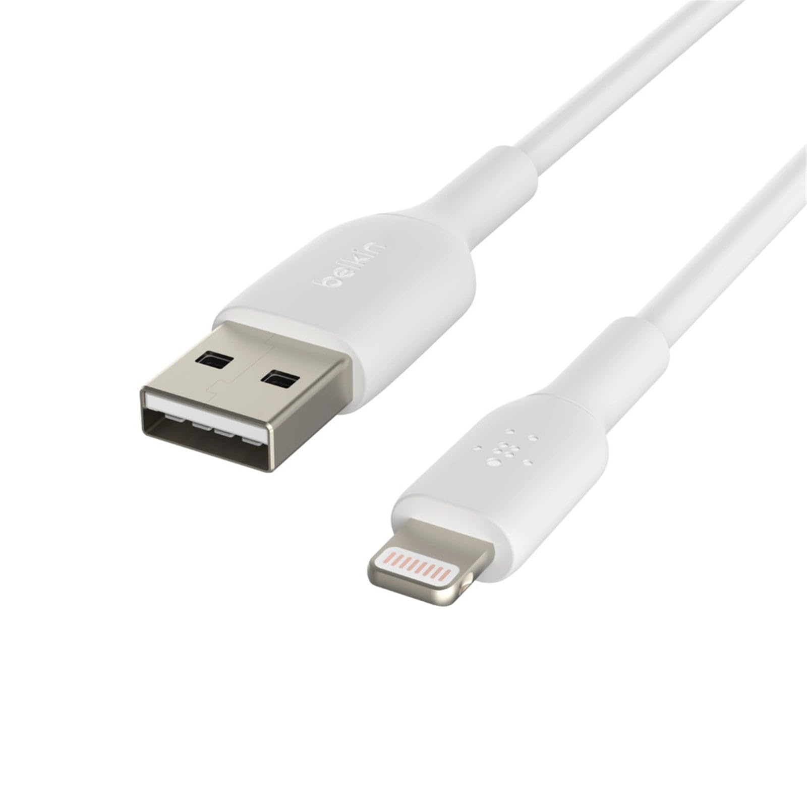 Belkin MFi-Certified Lightning to USB Cable (6.5ft/2m) - Fast Charging Cable for iPhone 14/13/12/11/X/8, iPad & AirPods - Durable White iPhone Charger - Perfect for Home, Office & Travel (CAA001bt2MWH)
