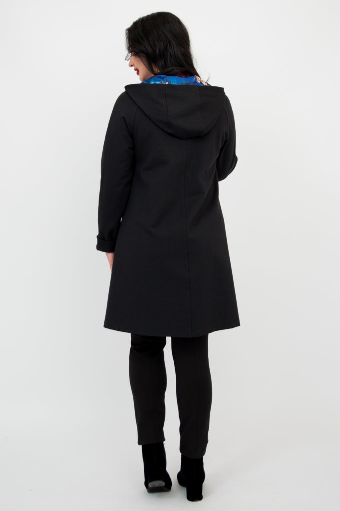 Florence Coat for Women - Soft Modal Fabric, Black Winter Trench Coat - Perfect for Office, Date Night & Cold Weather