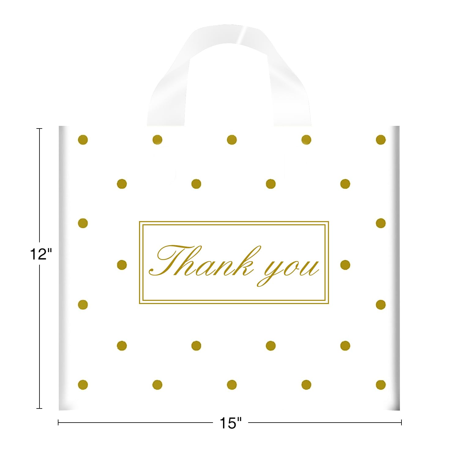 50/100 Pcs Thank You Bags for Small Business | Reusable Plastic Shopping Bags with Handles | Perfect for Retail Stores, Boutiques & Gift Packaging