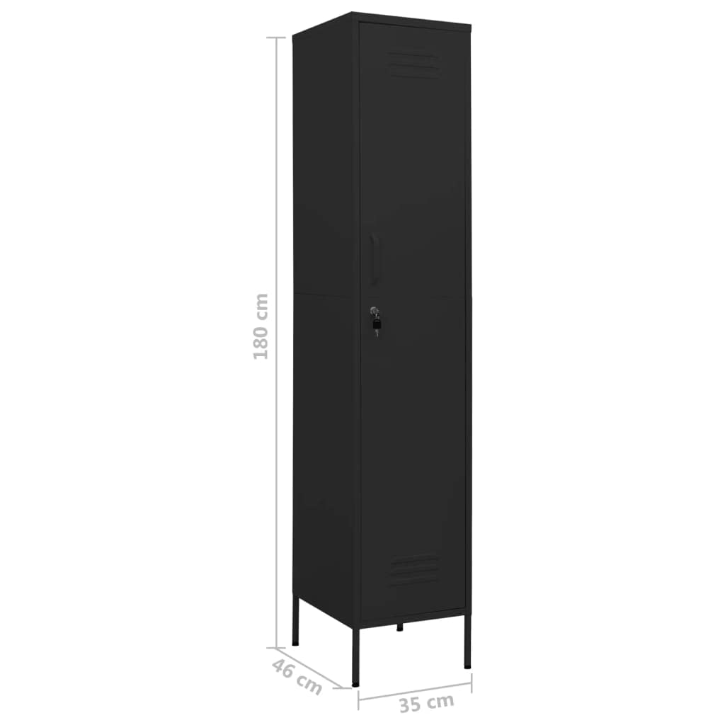 Black Metal Storage Cabinet 13.8