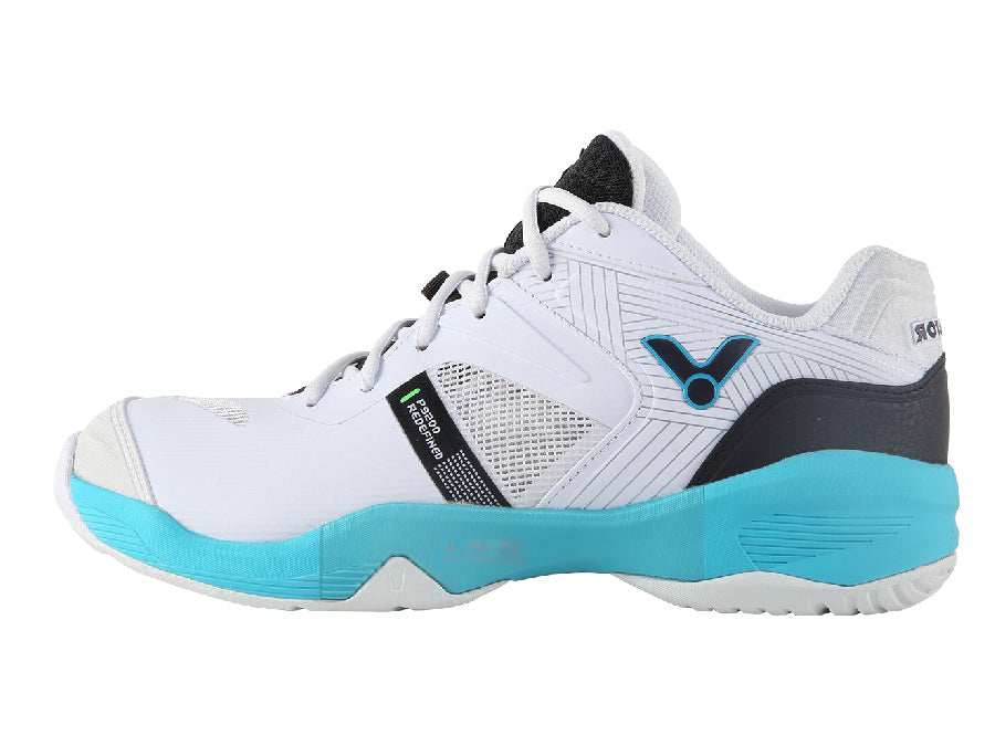 Victor P9200 II Professional Badminton Shoes for Men & Women - White/Blue - Lightweight, Non-Slip Court Shoes for Indoor Sports & Training