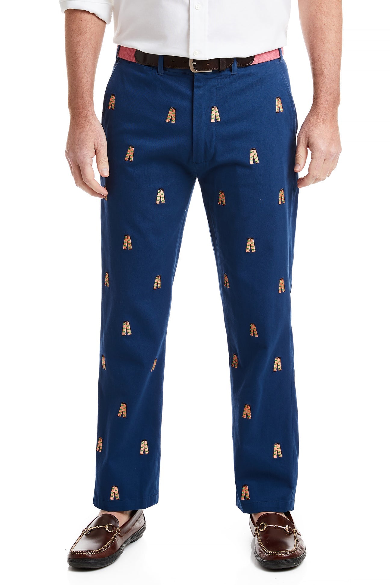 Stretch Twill Harbor Pants in Nantucket Navy with Whale Design - Comfortable & Stylish Casual Wear for Men & Women | Perfect for Outdoor Activities, Work & Everyday Use