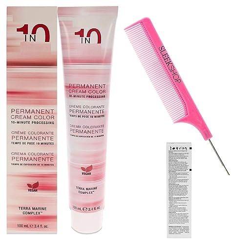 Boem SIeekshop 10 Minute Permanent Creme Hair Color - 7A Medium Ash Blonde with Pink Comb | Quick & Easy At-Home Hair Dye for Shiny, Vibrant Results | Perfect for Touch-Ups, Root Coverage & Full Color Transformations