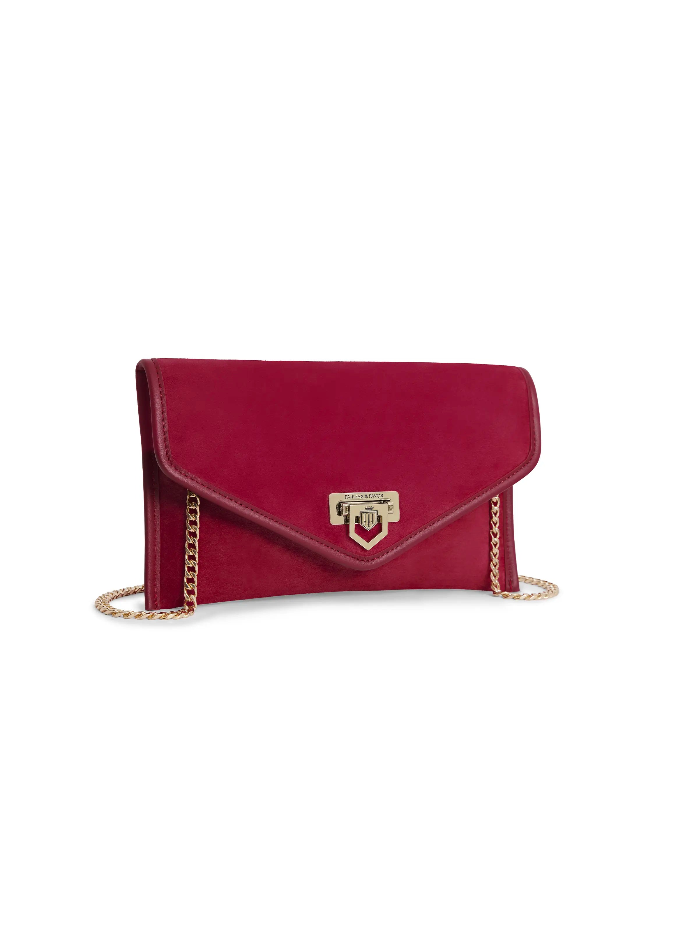 Loxley Women's Cherry Red Clutch Bag - Elegant Evening Purse for Parties, Weddings & Special Occasions
