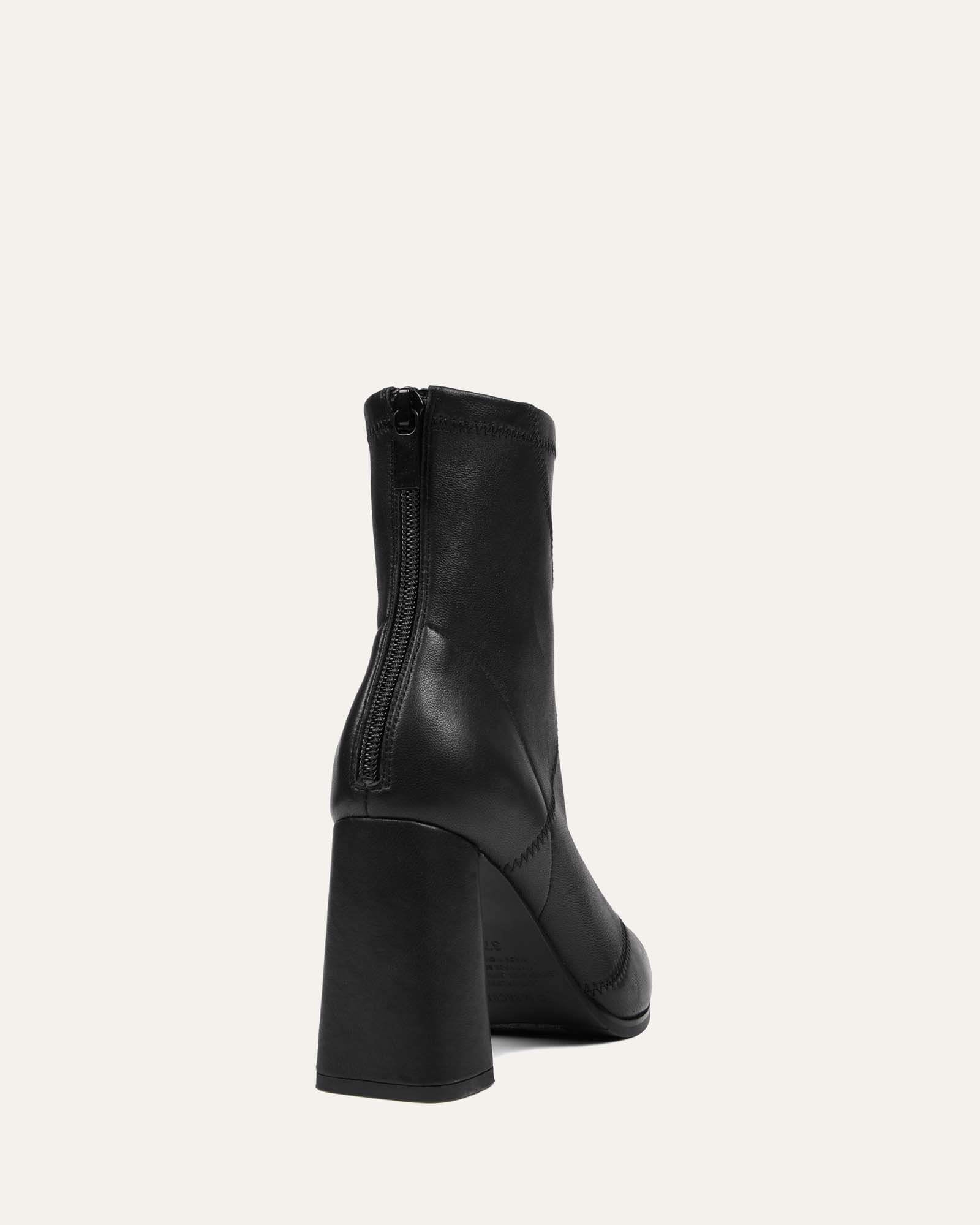 Premium Black Leather High Ankle Boots for Women - Stylish & Comfortable TEX Boots for Casual Wear, Work & Outdoor Activities