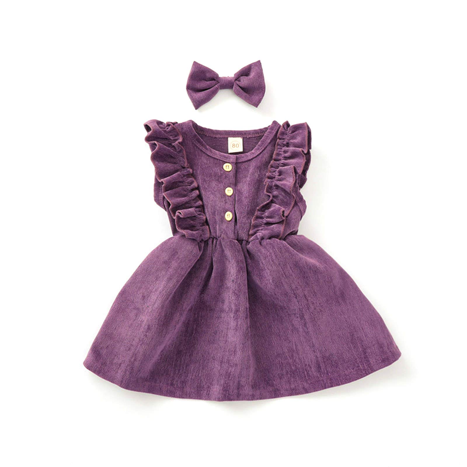 Newbgclo Toddler Baby Girls Velvet Plain Tutu Dress - Solid Color Ruffle Party Princess Dresses & Skirt Set for Spring - Perfect for Birthday Parties, Photo Shoots, and Special Occasions