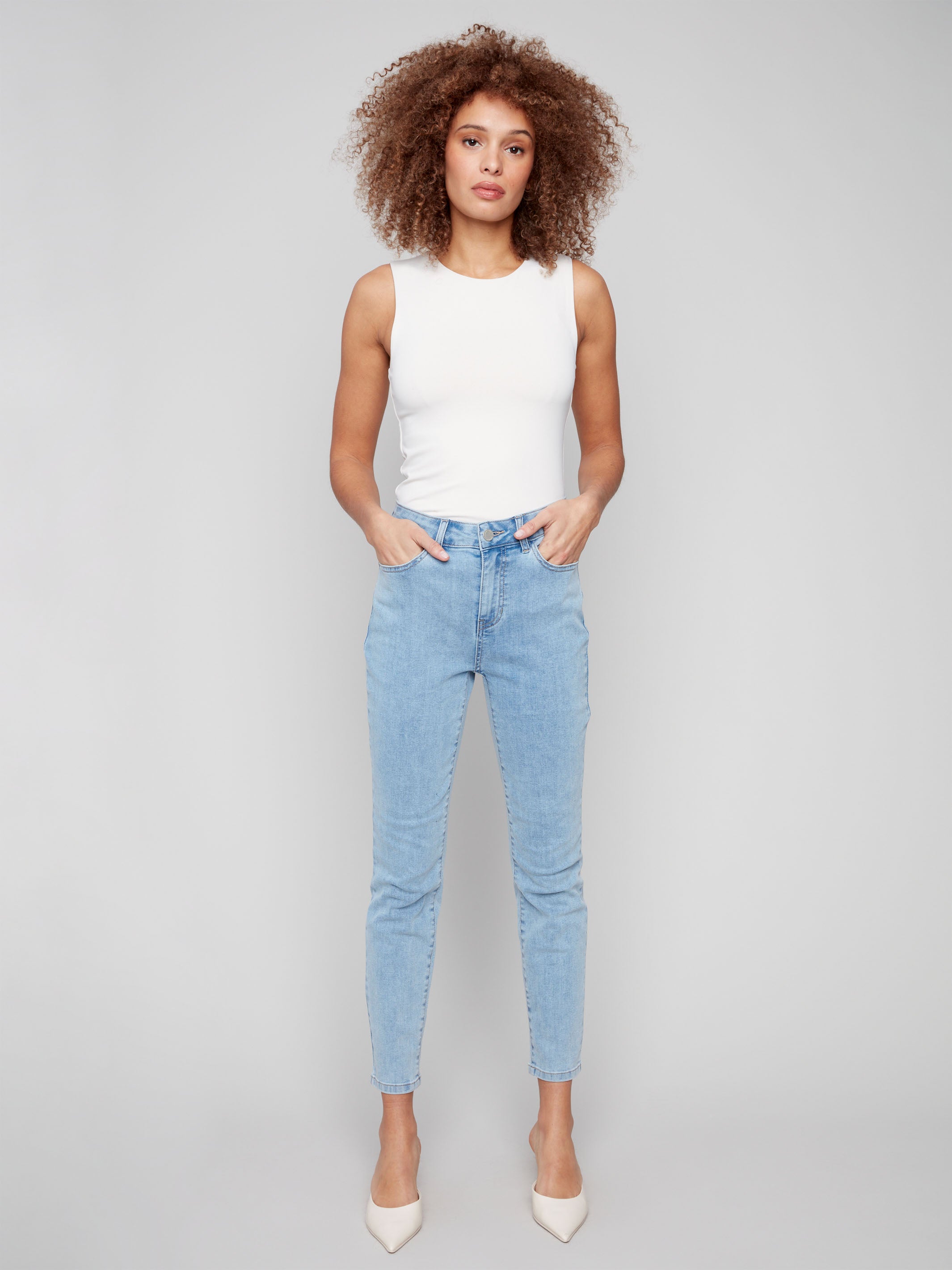 Claudia Slim Leg Jeans for Women - Light Blue Denim Skinny Jeans - Perfect for Casual Wear & Everyday Outfits