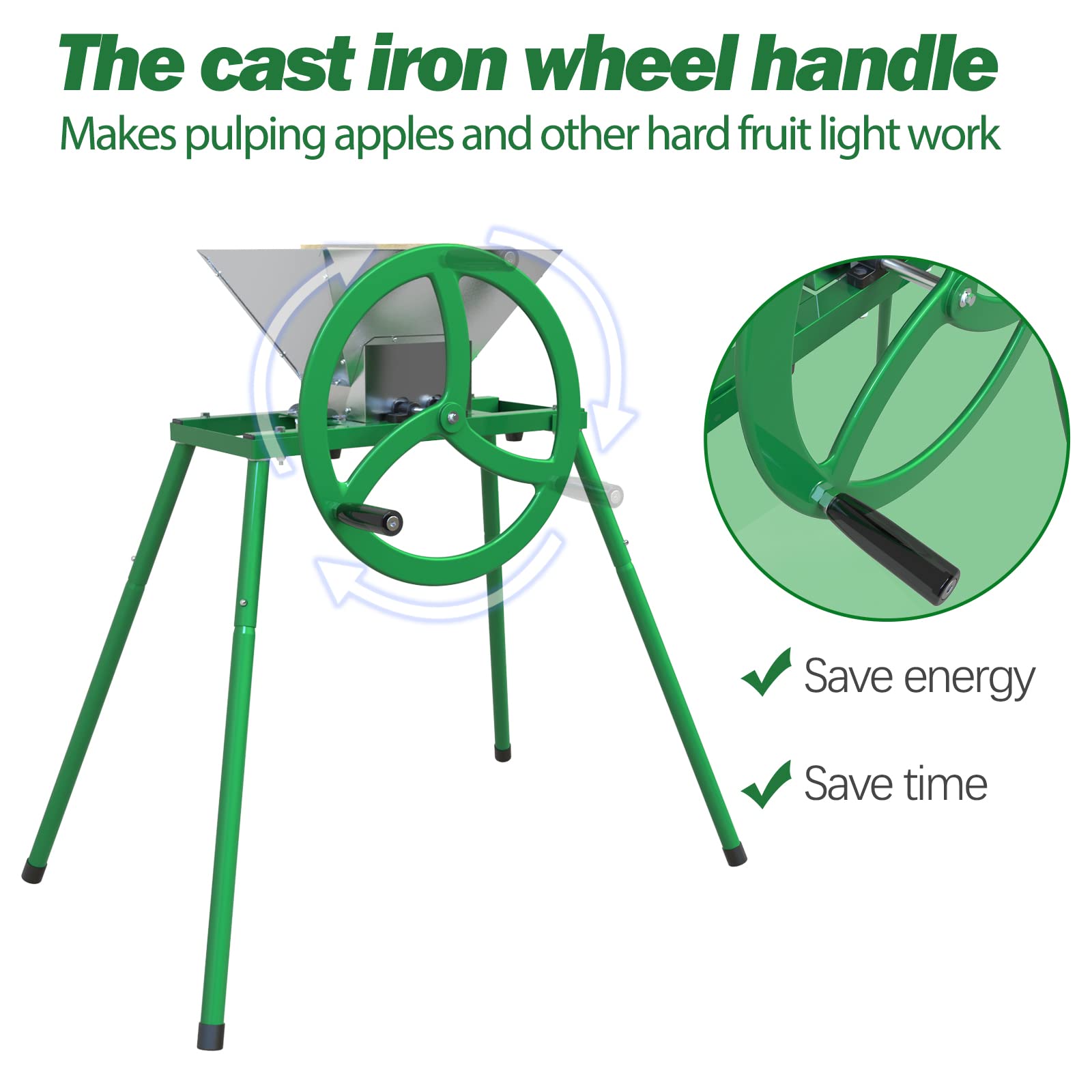 4.75 Gallon Fruit Wine Press & 7L Apple Crusher with Stand - Manual Juicer Grinder for Homemade Wine, Cider, Juice Making - Perfect for Home Brewing, Vineyard Harvest & DIY Winemaking Kits