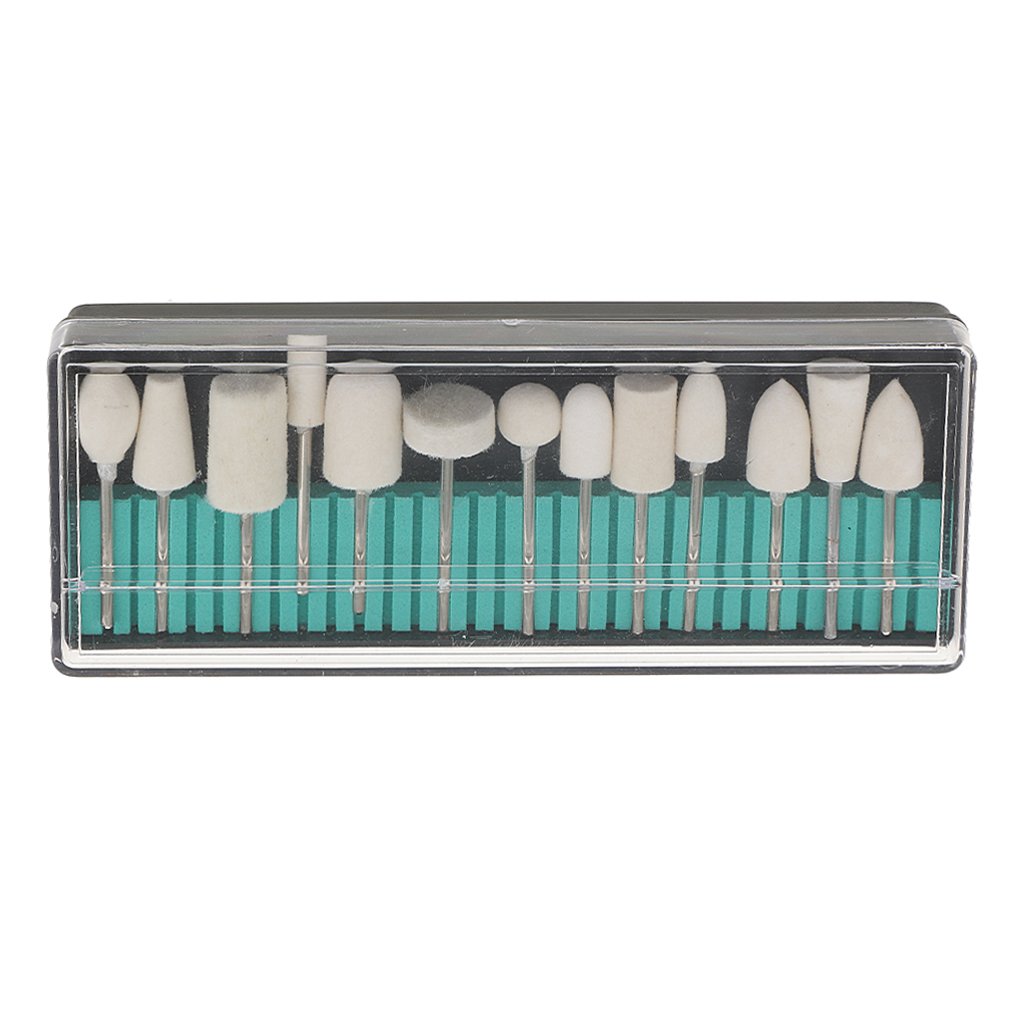 13-Piece Nail Art Acrylic Gel Polishing Kit with Ceramic Electric Drill Bits - Professional Manicure Pedicure Tools for Salon & Home Use