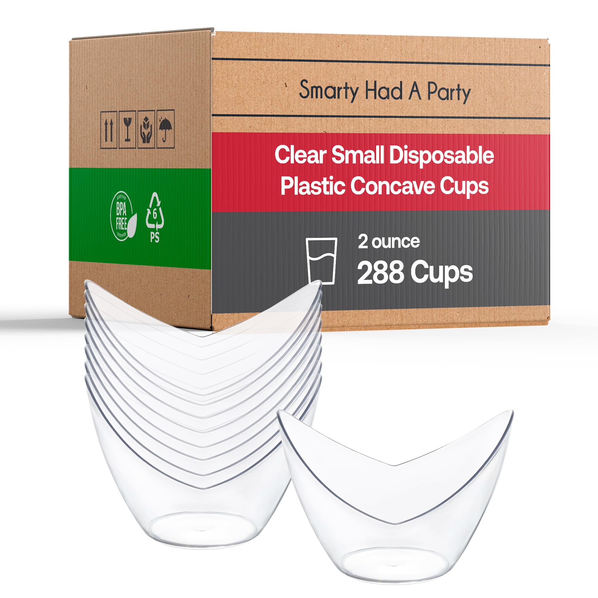 Smarty Had A Party 2 oz Clear Mini Dessert Cups - 288 Count Disposable Small Plastic Cups for Parfaits, Yogurt, Ice Cream & Party Treats | Perfect for Dessert Bars, Baby Showers, Weddings & Catering Events