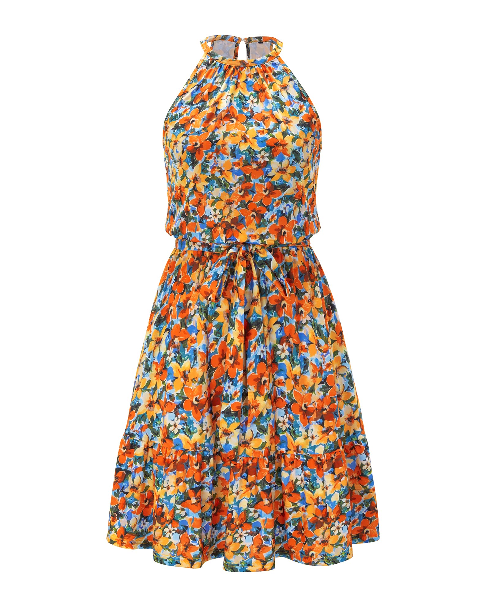 Newshows Women's 2025 Summer Halter Sundress with Pockets - Casual Beach Dress, Wedding Guest Outfit & Vacation Dress for Women - Perfect for Beach Parties, Tropical Getaways and Summer Weddings