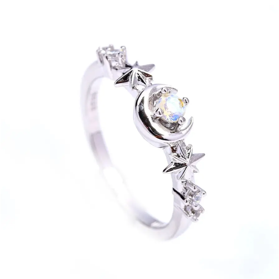 Moonlight Twinkle Dainty Ring - Elegant Silver Minimalist Jewelry for Women | Perfect for Date Night, Wedding, Anniversary & Everyday Wear