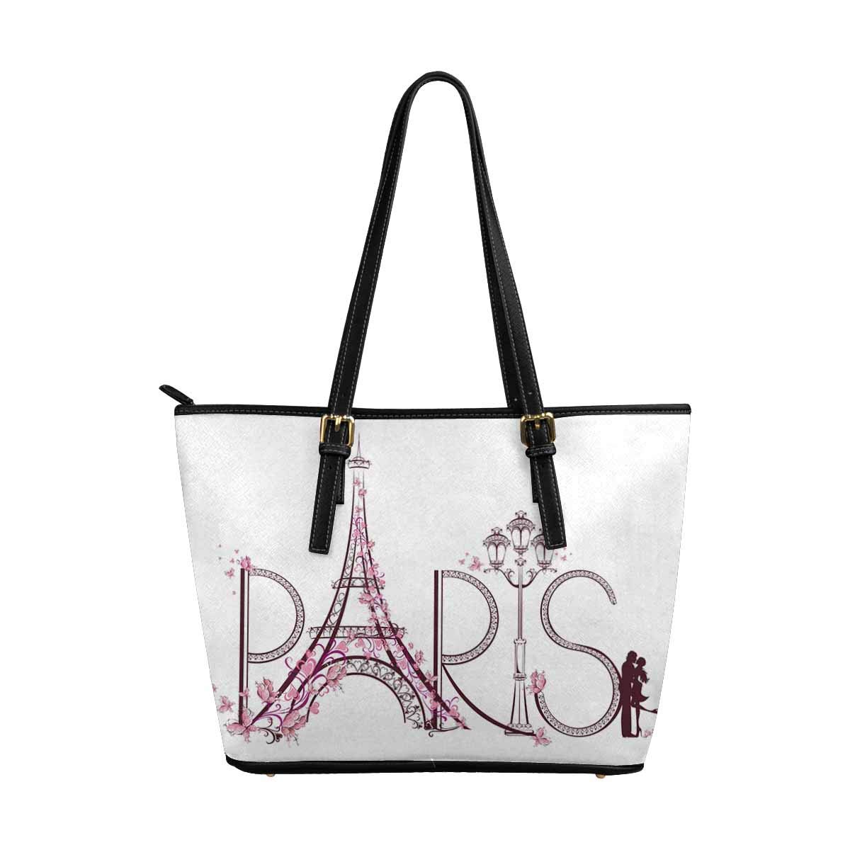 **InterestPrint Stylish New York Las Vegas Paris Leather Tote Bag for Women - Fashionable Shoulder Handbag for Work, Travel & Shopping**