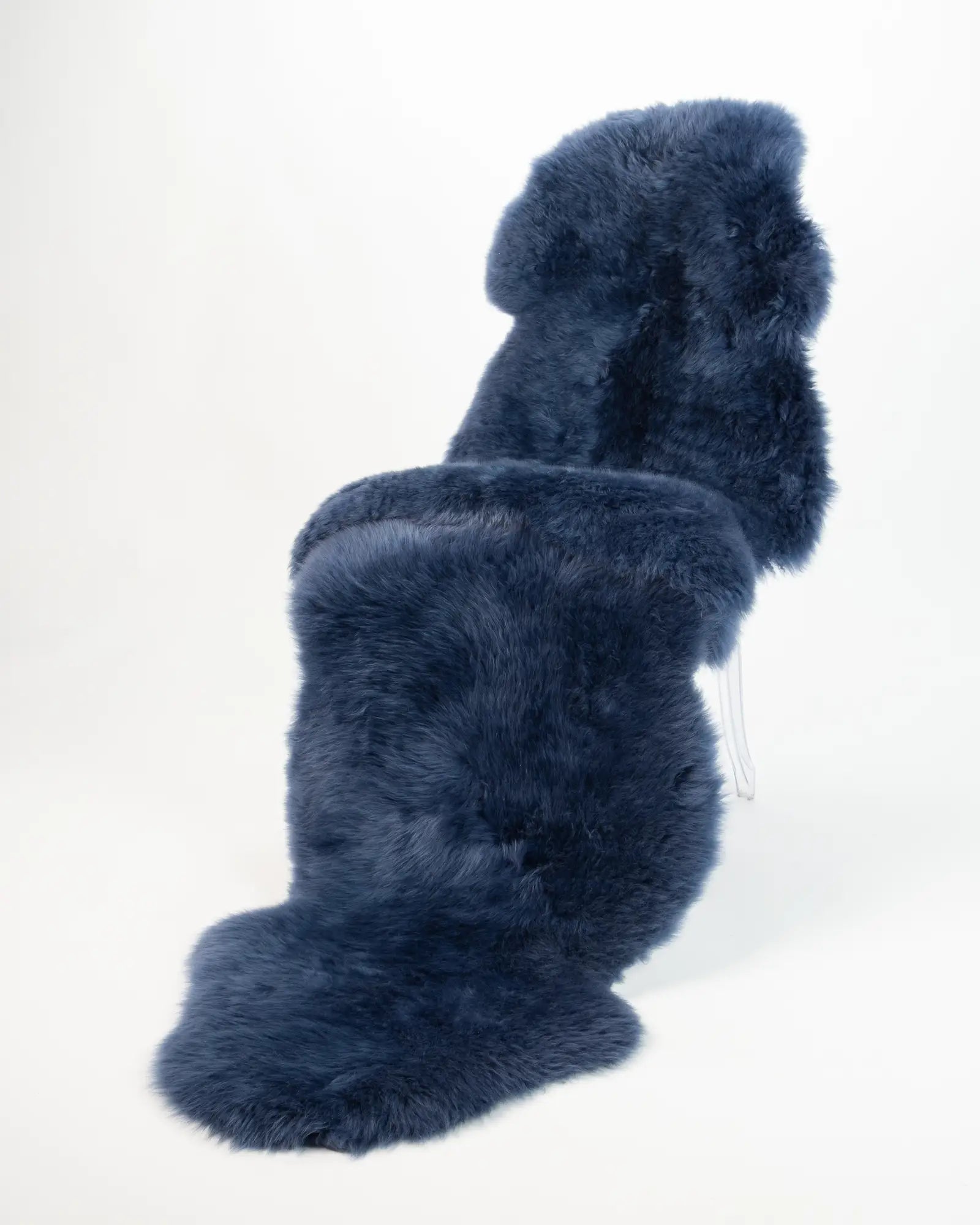 Luxury Velvet Navy Blue Longwool Double Sheepskin Rug - Soft & Plush for Living Room, Bedroom, Nursery - Perfect for Cozy Home Decor & Winter Warmth