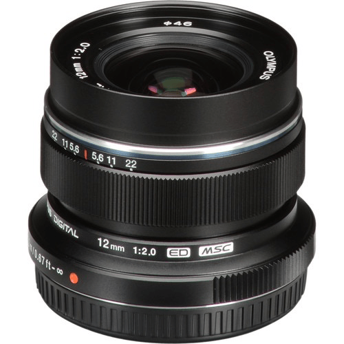 OM SYSTEM M.Zuiko Digital ED 12mm f/2.0 Wide Angle Lens (Black) - Perfect for Landscape, Street & Low Light Photography | Micro Four Thirds Mount