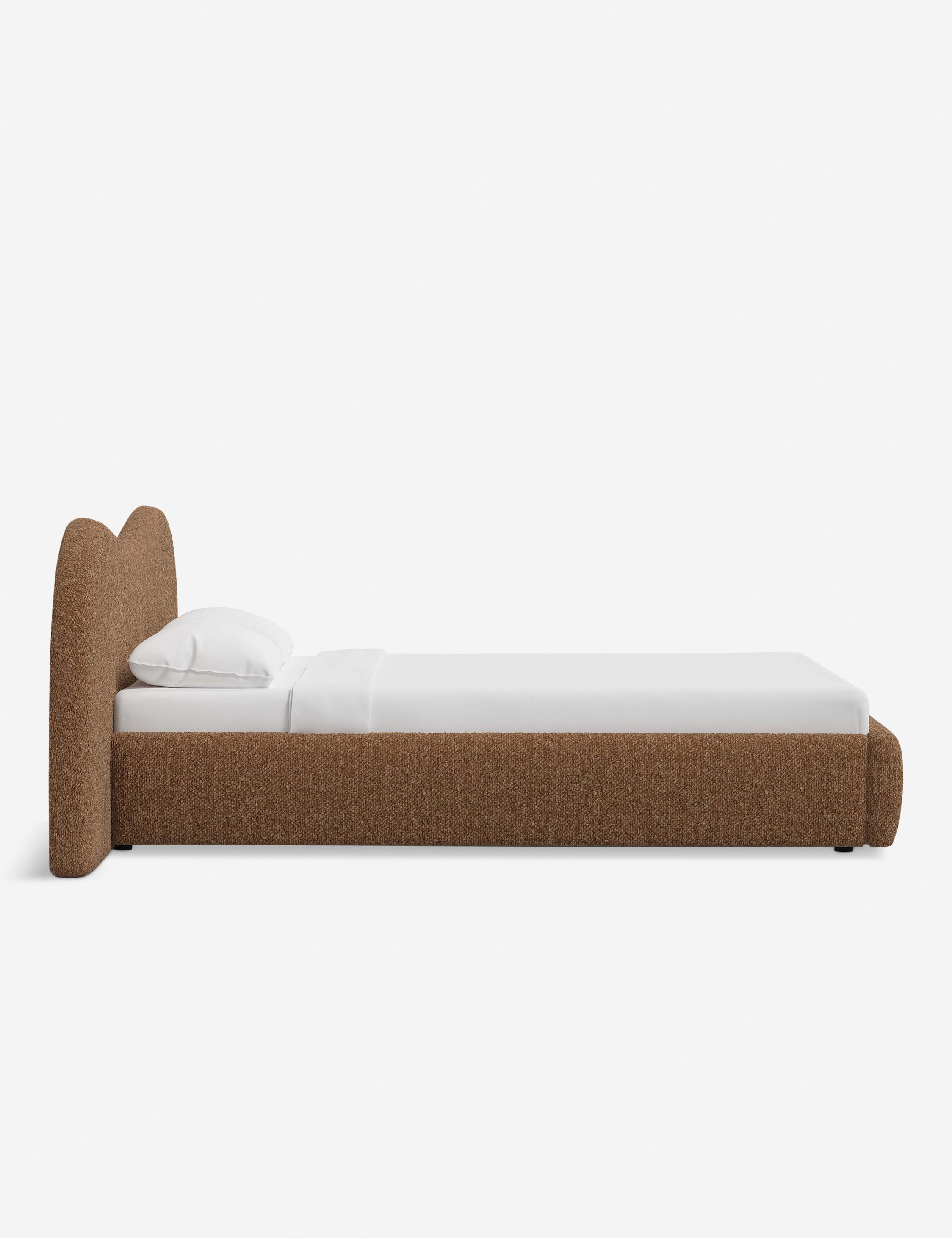 Sarah Sherman Samuel Gladys Extended Headboard Platform Bed - Modern Wooden Bed Frame with Upholstered Headboard for Bedroom, Guest Room, or Master Suite