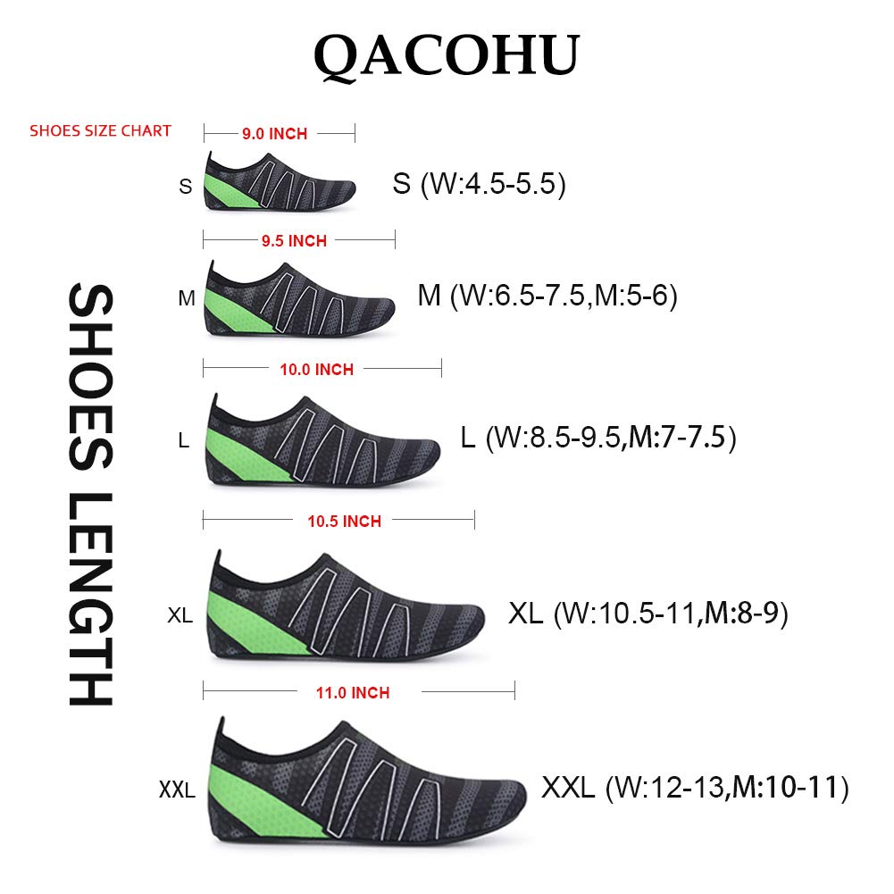 QACOHU Women's & Men's Quick-Dry Barefoot Water Shoes for Swimming, Surfing, Diving, Beach & Yoga - Lightweight Aqua Skin Shoes for Pool, Gym & Outdoor Activities