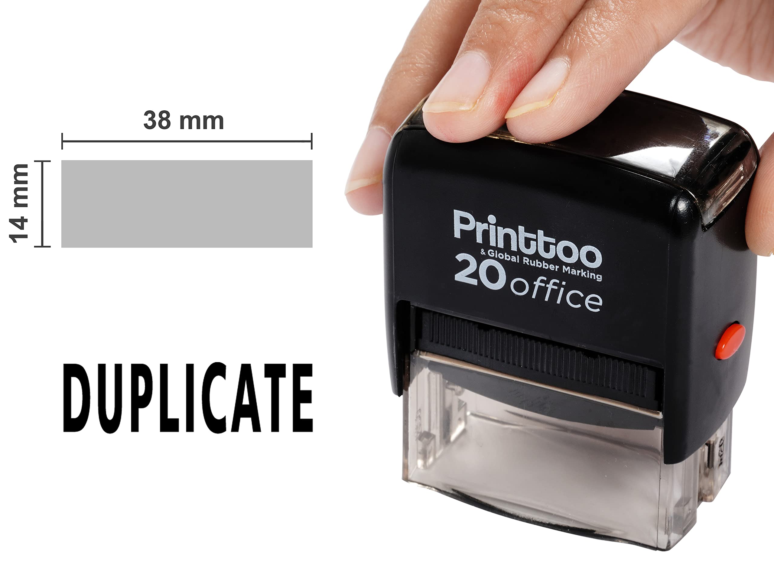 Custom Self-Inking Rubber Stamp for Office & Business - Personalized Duplicate Stamp with Black Ink - Perfect for Documents, Paperwork, and Mailings