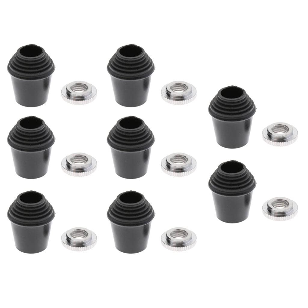 8-Piece 8.5mm Rubber Feet for Floor Tom Drum Legs - Percussion Instrument Accessories for Stability & Noise Reduction - Perfect for Drum Kits, Practice Sessions & Live Performances