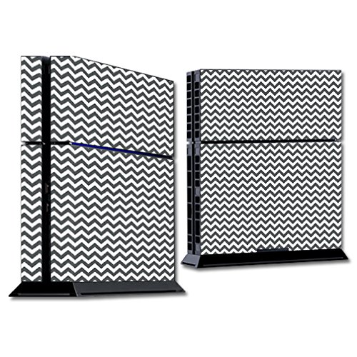 MightySkins Gray Chevron Vinyl Skin Wrap Sticker for Sony PlayStation 4 PS4 Console - Protective Decorative Cover for Gaming Setup & Customization