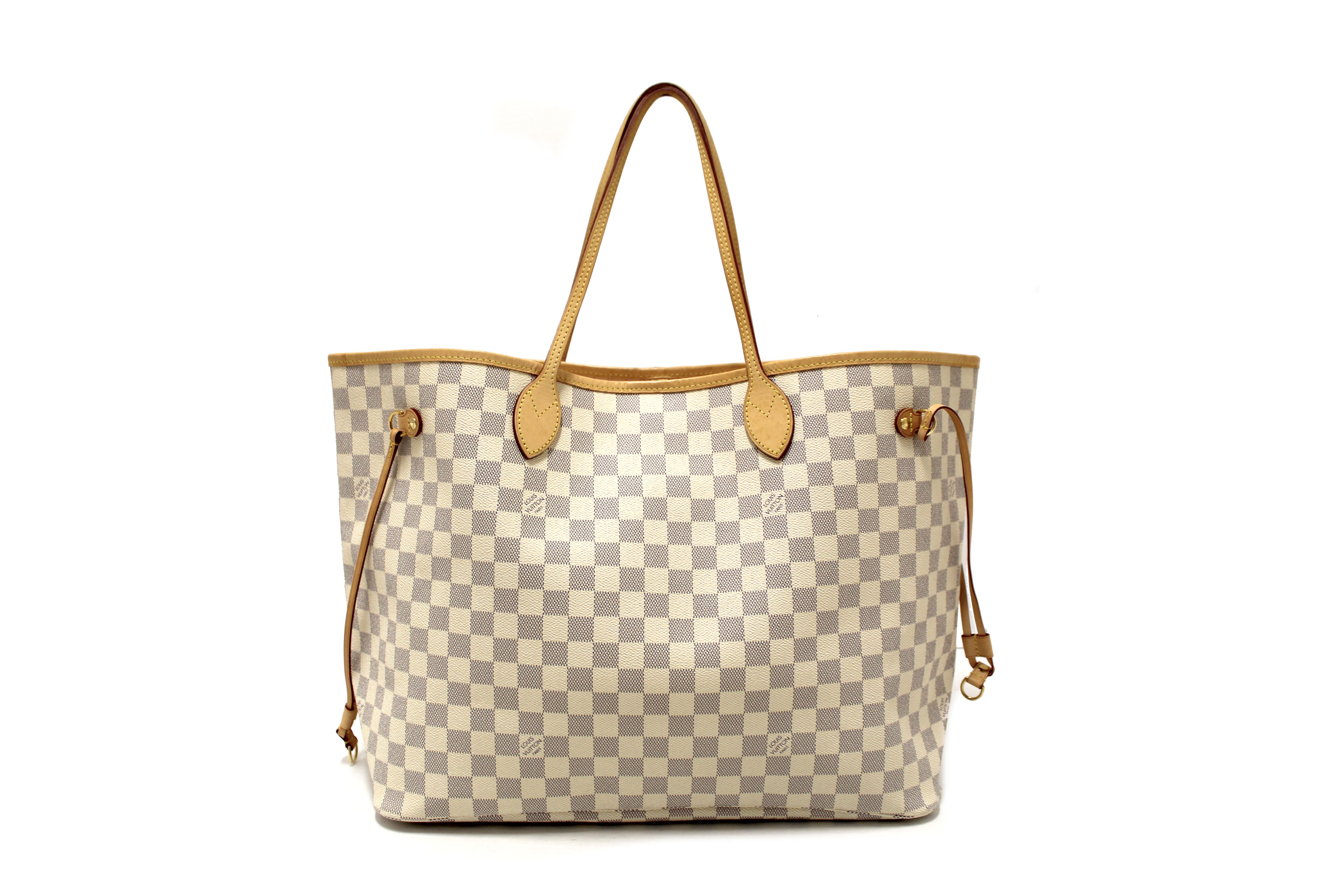 Authentic Louis Vuitton Damier Azur Neverfull GM Tote Shoulder Bag - Luxury Designer Handbag for Women, Perfect for Work, Travel & Shopping