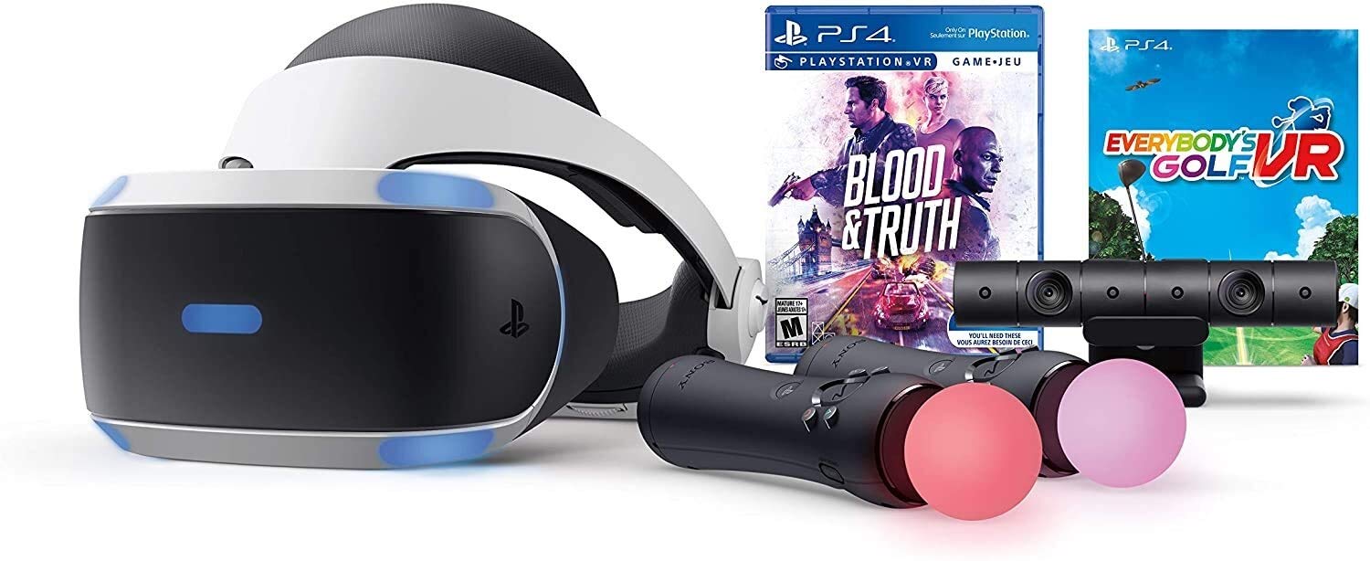PlayStation VR Bundle with Blood & Truth and Everybody's Golf - Virtual Reality Headset for PS4 & PS5 - Immersive Gaming & Entertainment Experience