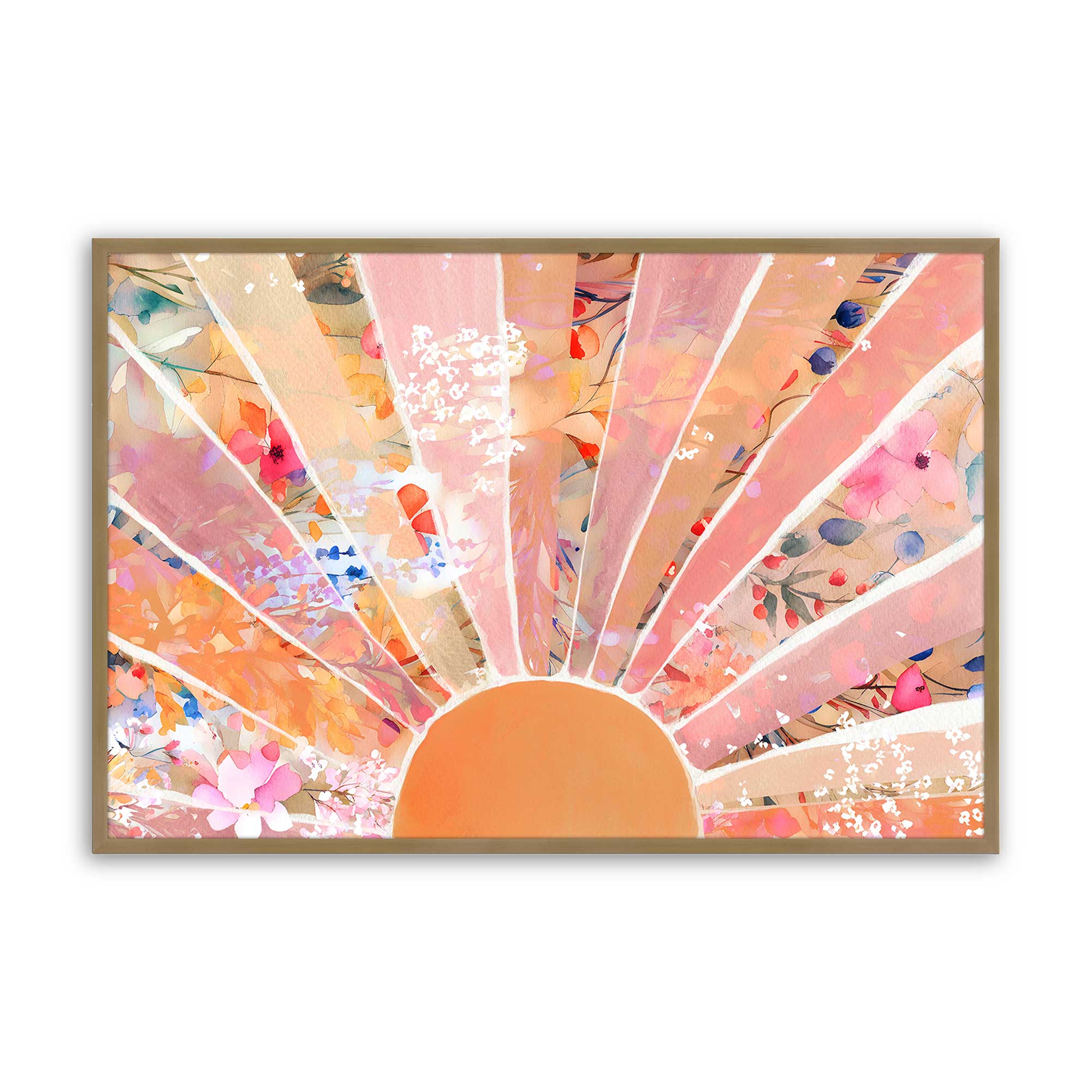 Gentle Floral Sunburst Print Summer Dress - Lightweight Flowy Sundress for Beach Vacation, Garden Party & Casual Outings