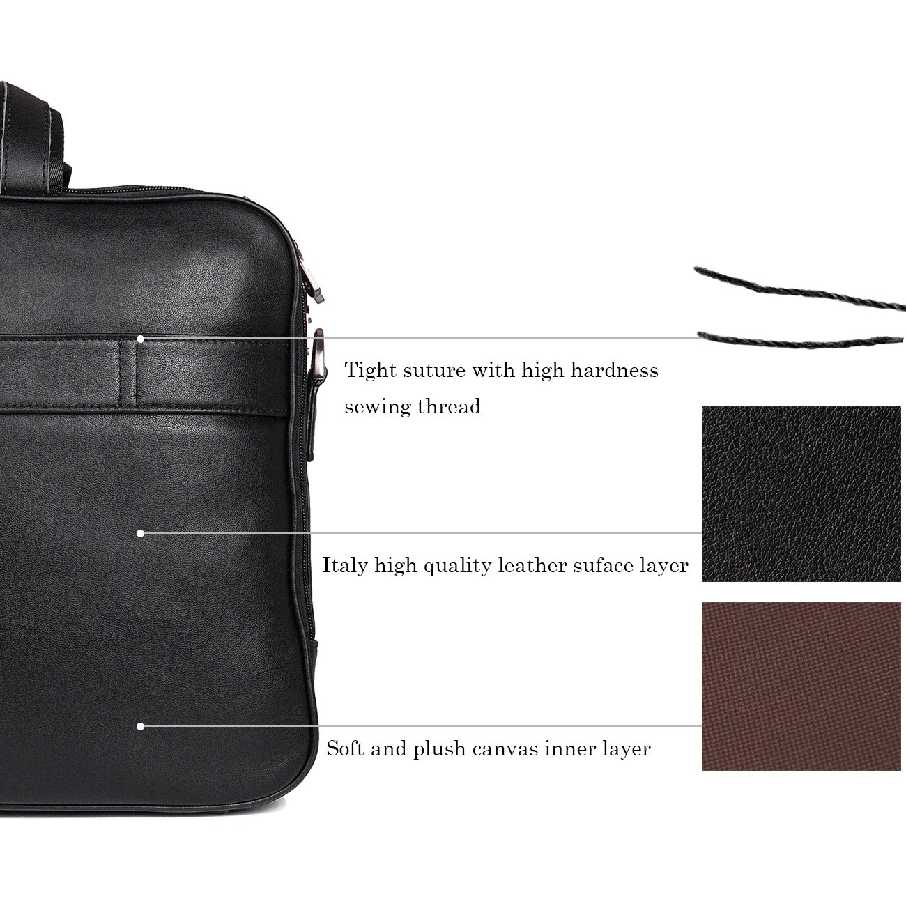Augus Genuine Leather Business Travel Briefcase for Men - 15.6 Inch Laptop Bag & Professional Duffel Bag - Perfect for Business Trips, Office Commute and Executive Travel