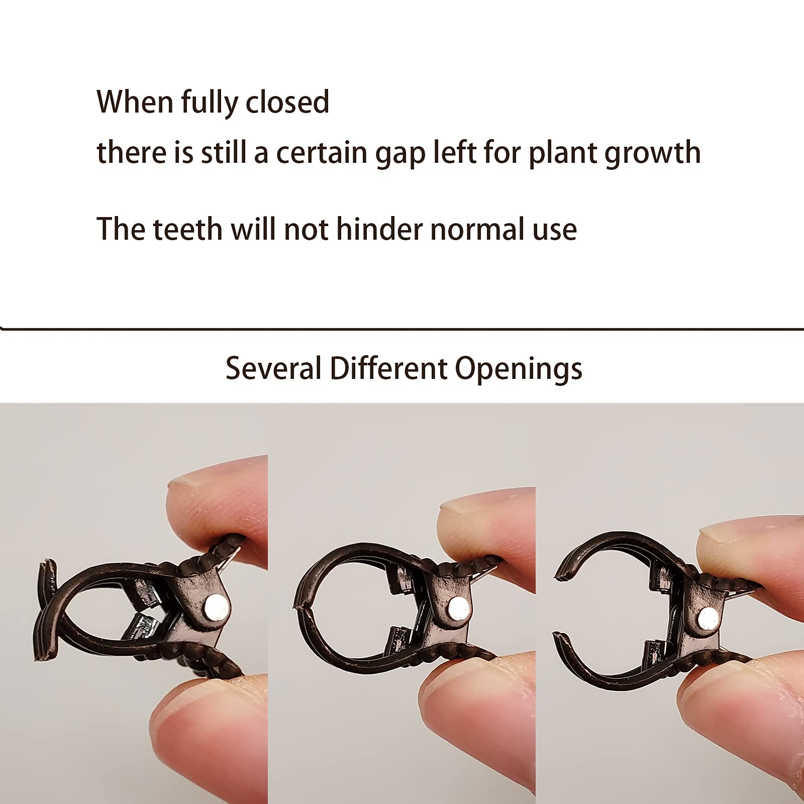 Heeqinn Toothy Orchid Clips - 100pcs Plant Support Clips for Climbing Plants, Vines, and Stems - Secure to Bamboo Stakes, Trellis, or Plant Cages - Perfect for Orchids, Tomatoes, and Garden Support Systems - Indoor & Outdoor Gardening Essentials
