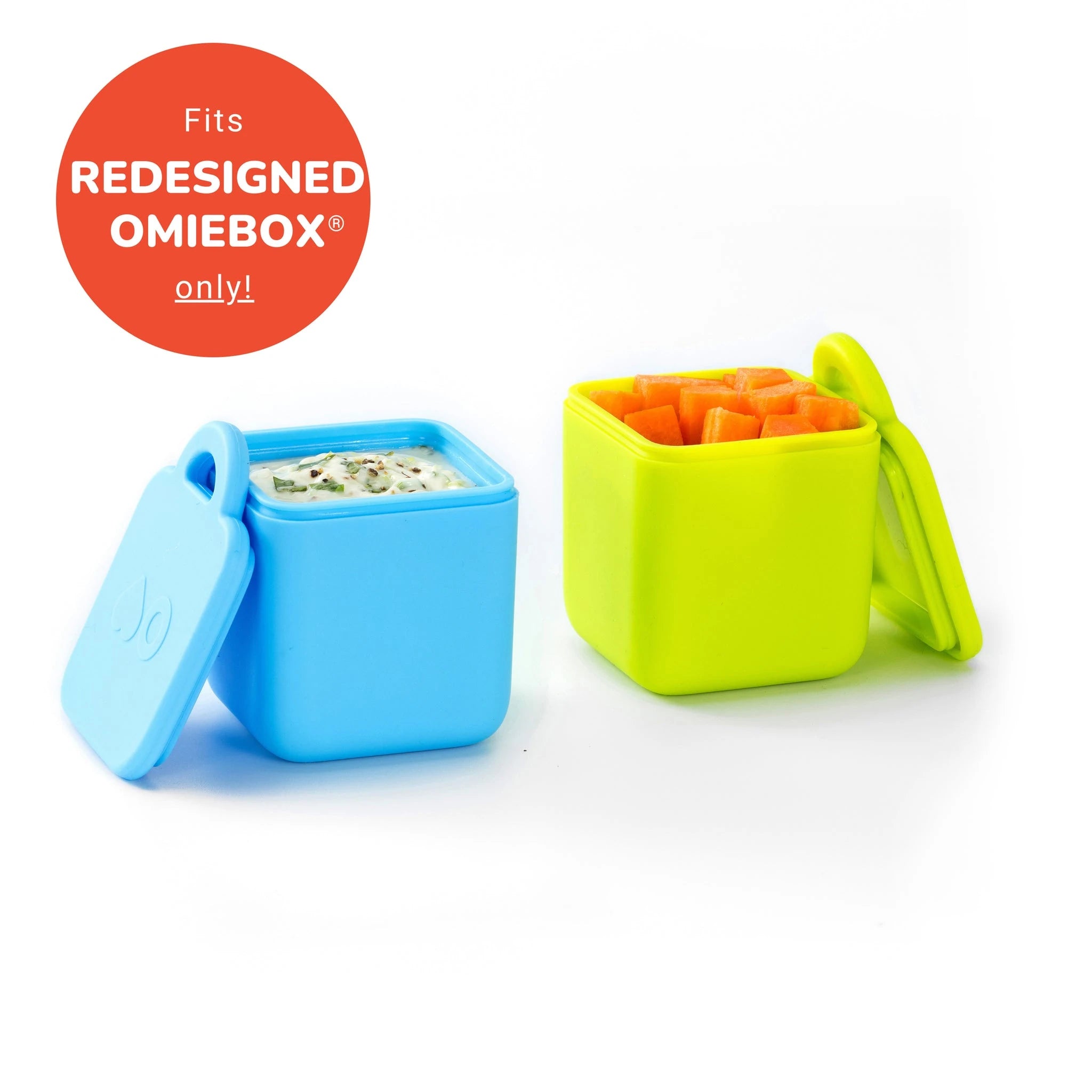 Omie Dip Pack of 2 - Blue & Lime Reusable Food Containers for Lunch, Picnics & On-the-Go Meals | BPA-Free & Leak-Proof