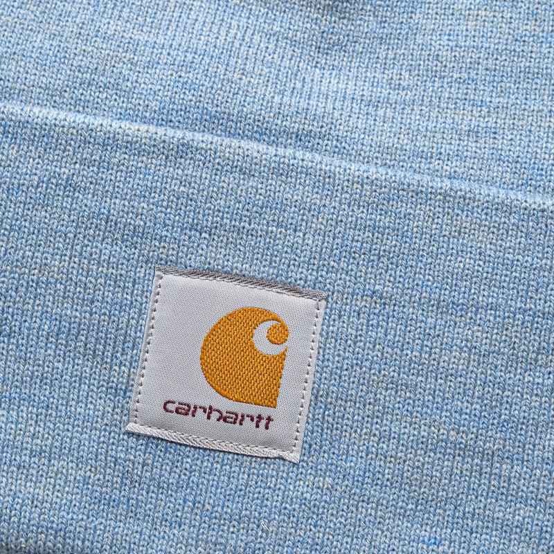 Carhartt WIP Acrylic Watch Beanie - Dusty Ice Heather - Warm Winter Hat for Men & Women - Perfect for Skiing, Snowboarding & Outdoor Activities
