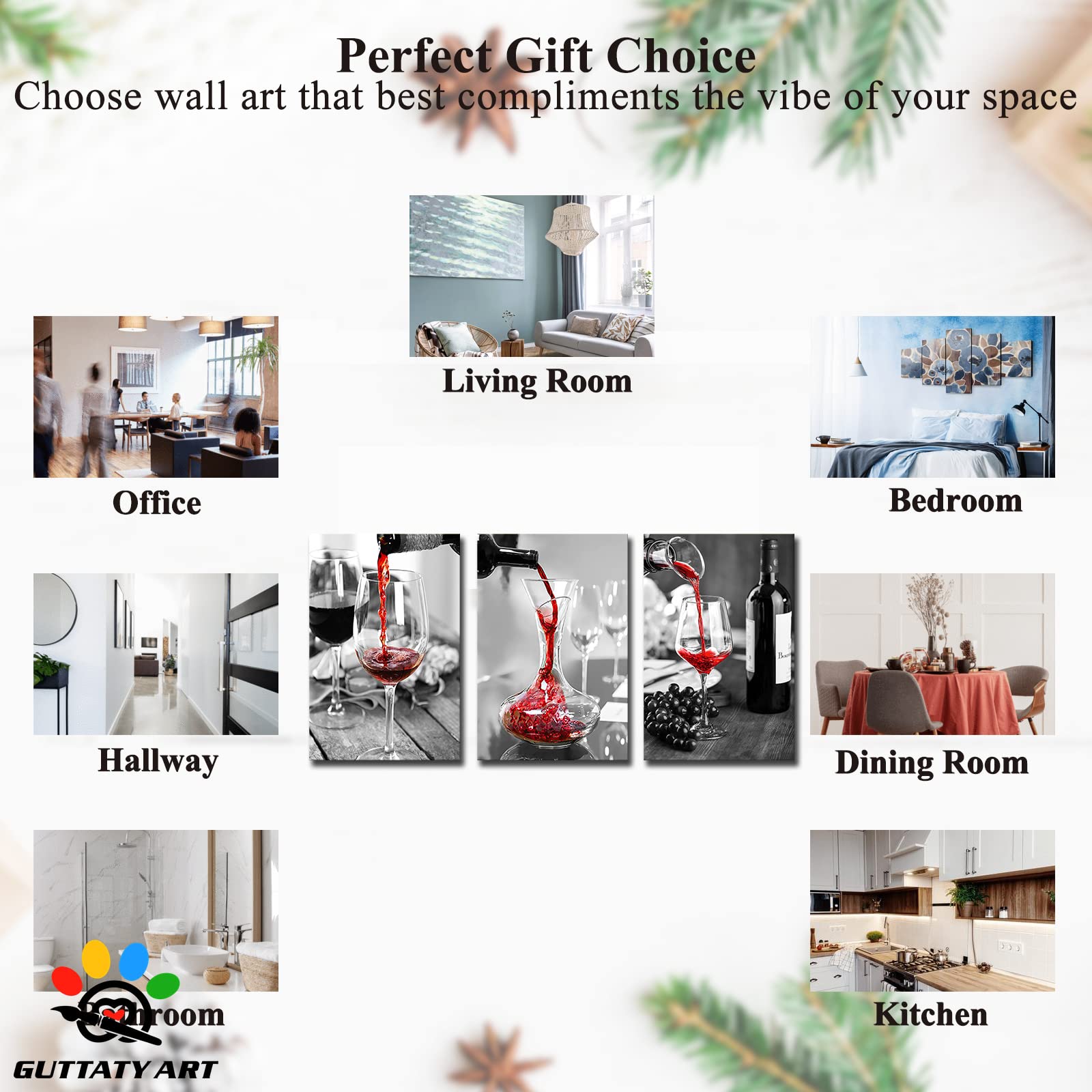 GUTTATY Modern Canvas Wall Art Set - 3PCS 20