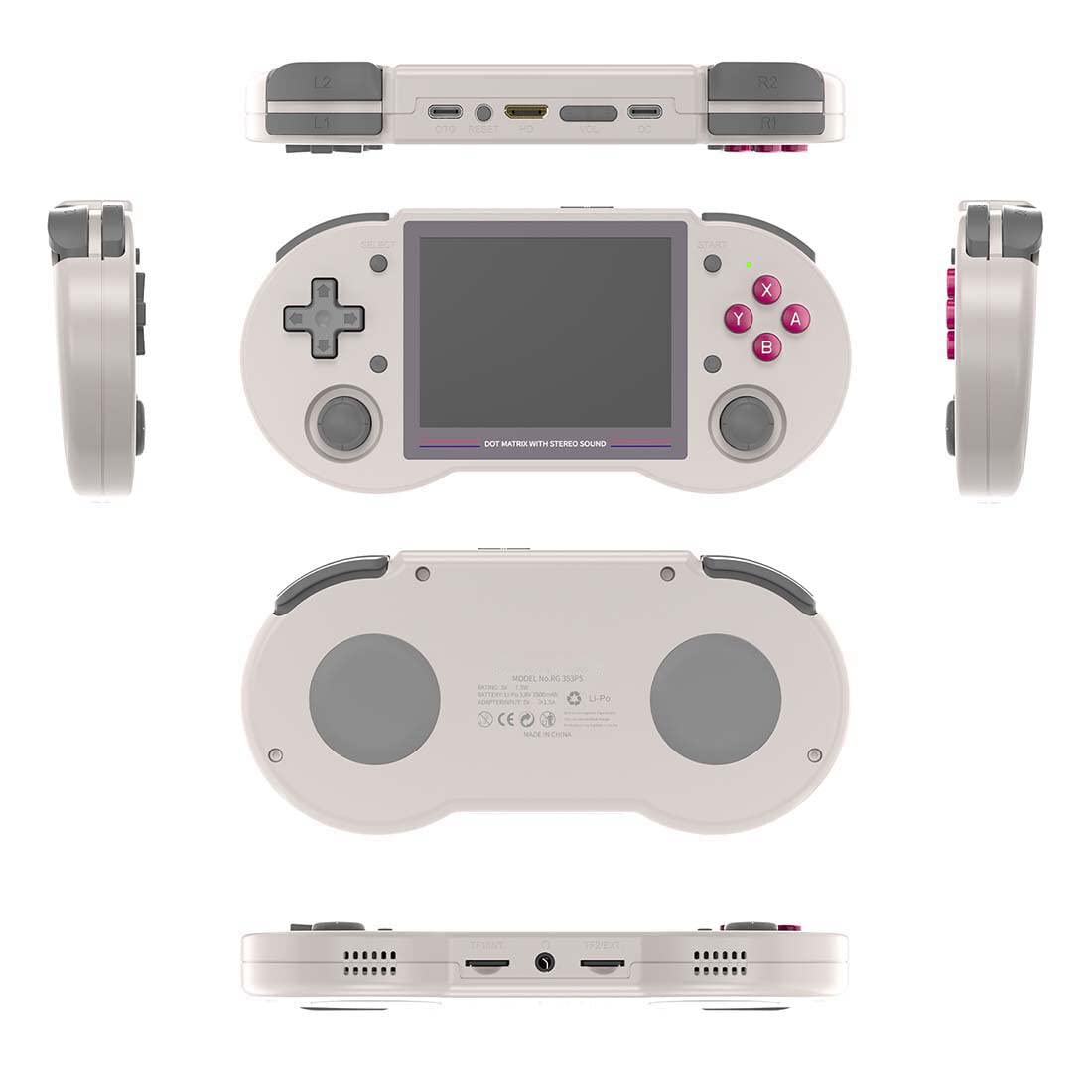 TEYE RG353PS Retro Handheld Game Console - 3.5-Inch IPS Screen, Built-in 15,000 Classic Games, 16GB+64GB Storage (Grey) - Portable Gaming Device for Kids & Adults | Perfect for Travel, Commuting & Nostalgic Gaming