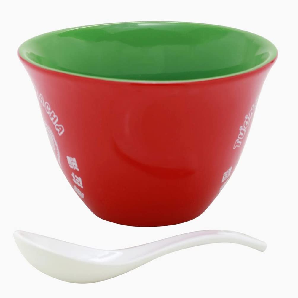 Seven Times Six Sriracha Hot Chili Sauce Ramen Noodle Bowl Soup Mug With Spoon - Spicy Instant Noodle Meal Kit for Quick Lunch, Office Snack & College Dorm Cooking