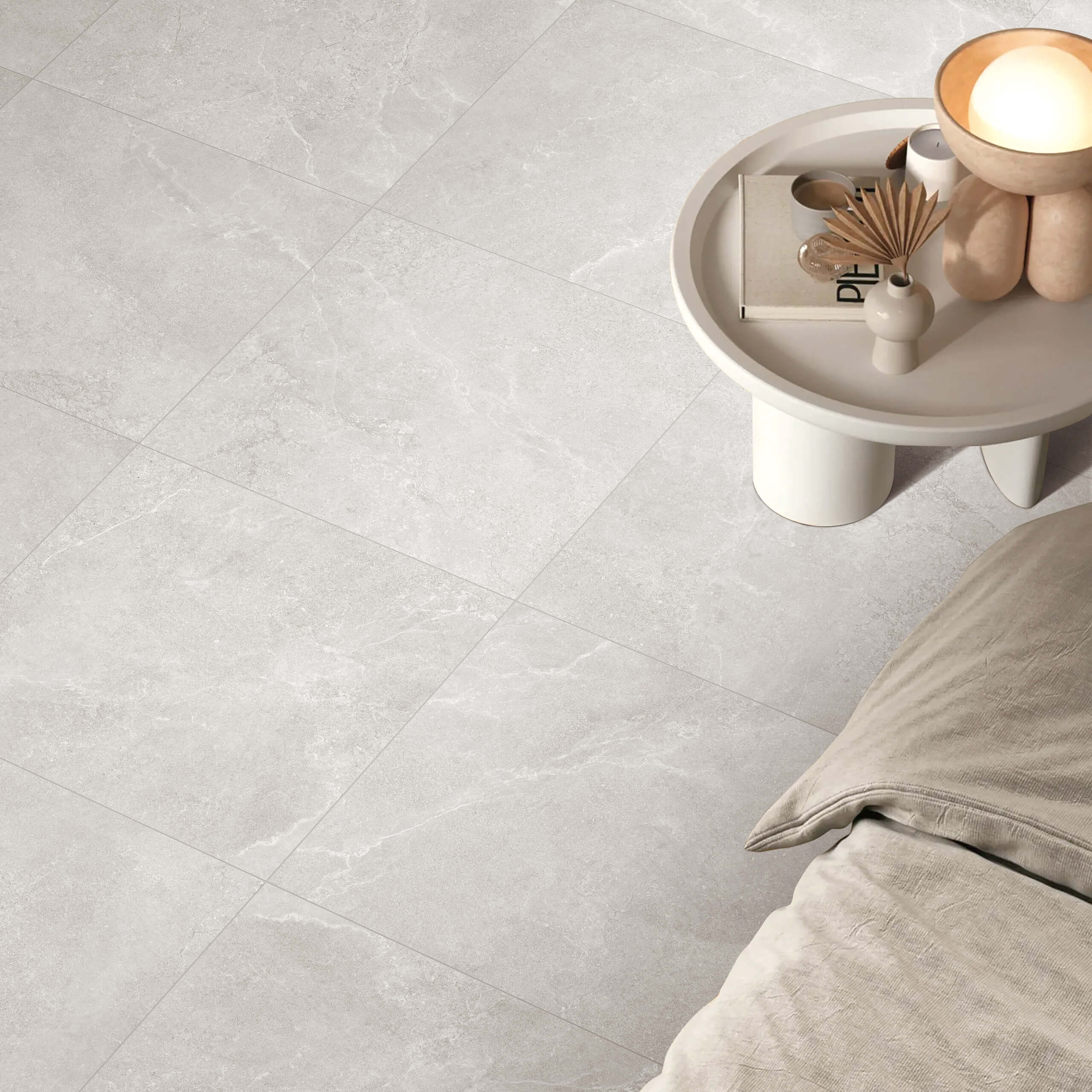 Hamilton 600x600 Surface Tec Ice Silver - Premium Ceramic Wall & Floor Tiles for Bathroom, Kitchen & Living Room - Waterproof, Scratch-Resistant & Easy to Clean