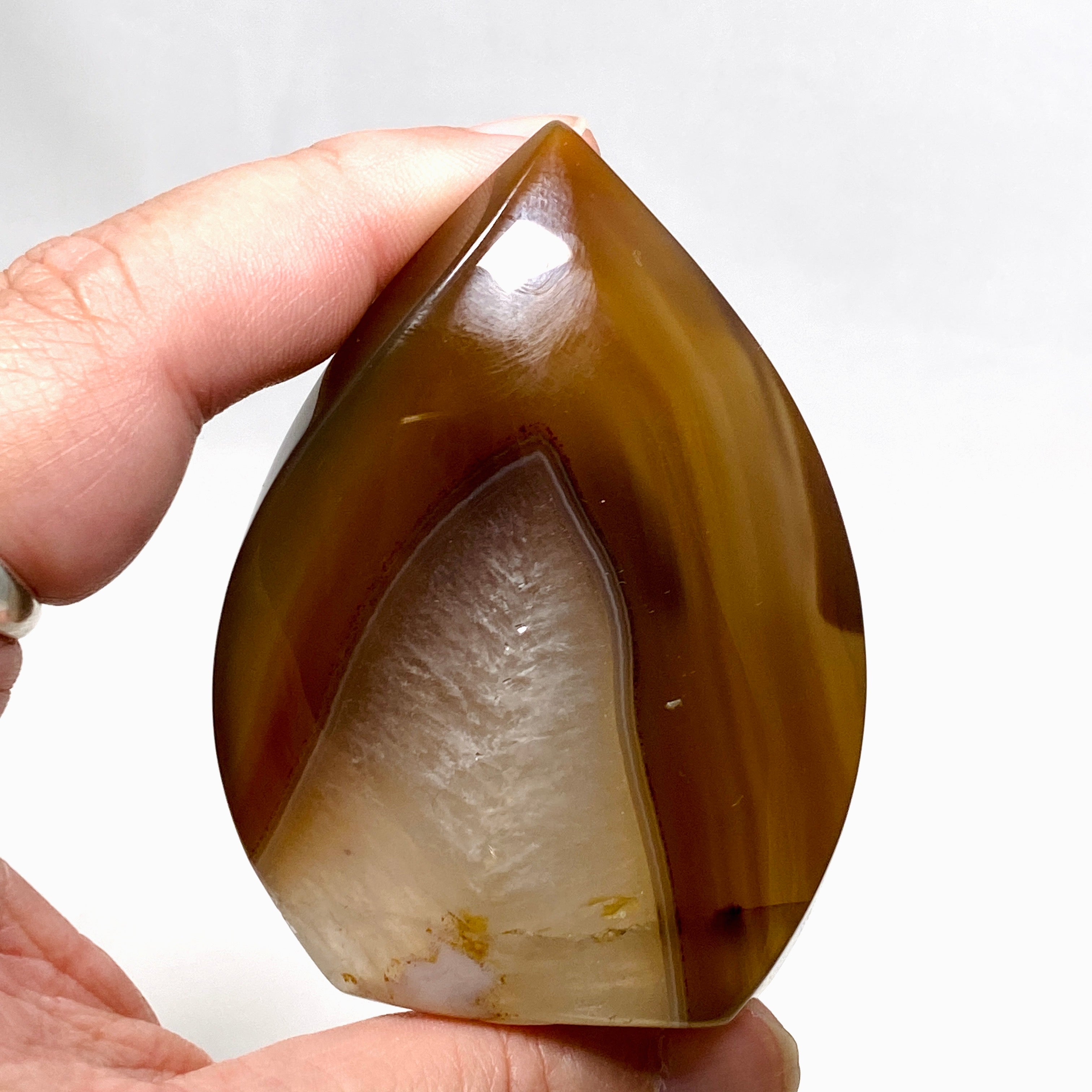 Agate Flame AGF 01 - Premium Natural Agate Stone for Jewelry Making, Home Decor & Spiritual Healing | Perfect for Necklaces, Bracelets & Meditation Spaces