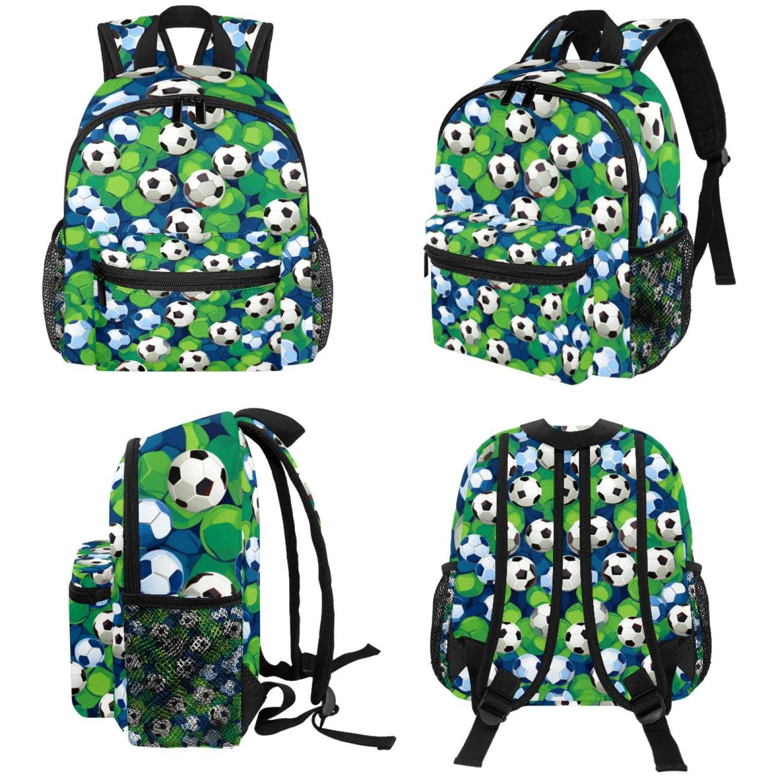 Lightweight Travel Backpack - Small Carry On Backpack with Football Soccer Ball Floral Design for Women & Men - Perfect for Airplane, School, Hiking & Sports