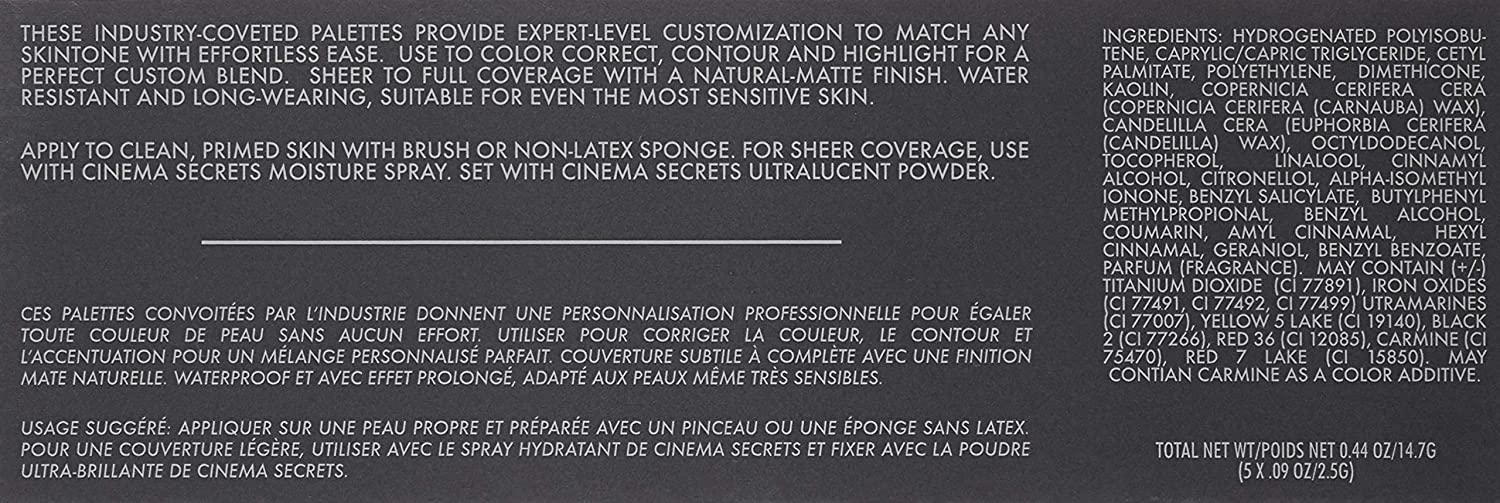 CINEMA SECRETS Pro Cosmetics Ultimate Foundation 5-in-1 Pro Palette - 500A Series | Professional Makeup Kit for Flawless Coverage, Contouring & Highlighting | Perfect for Bridal, Photo Shoots & Everyday Glam