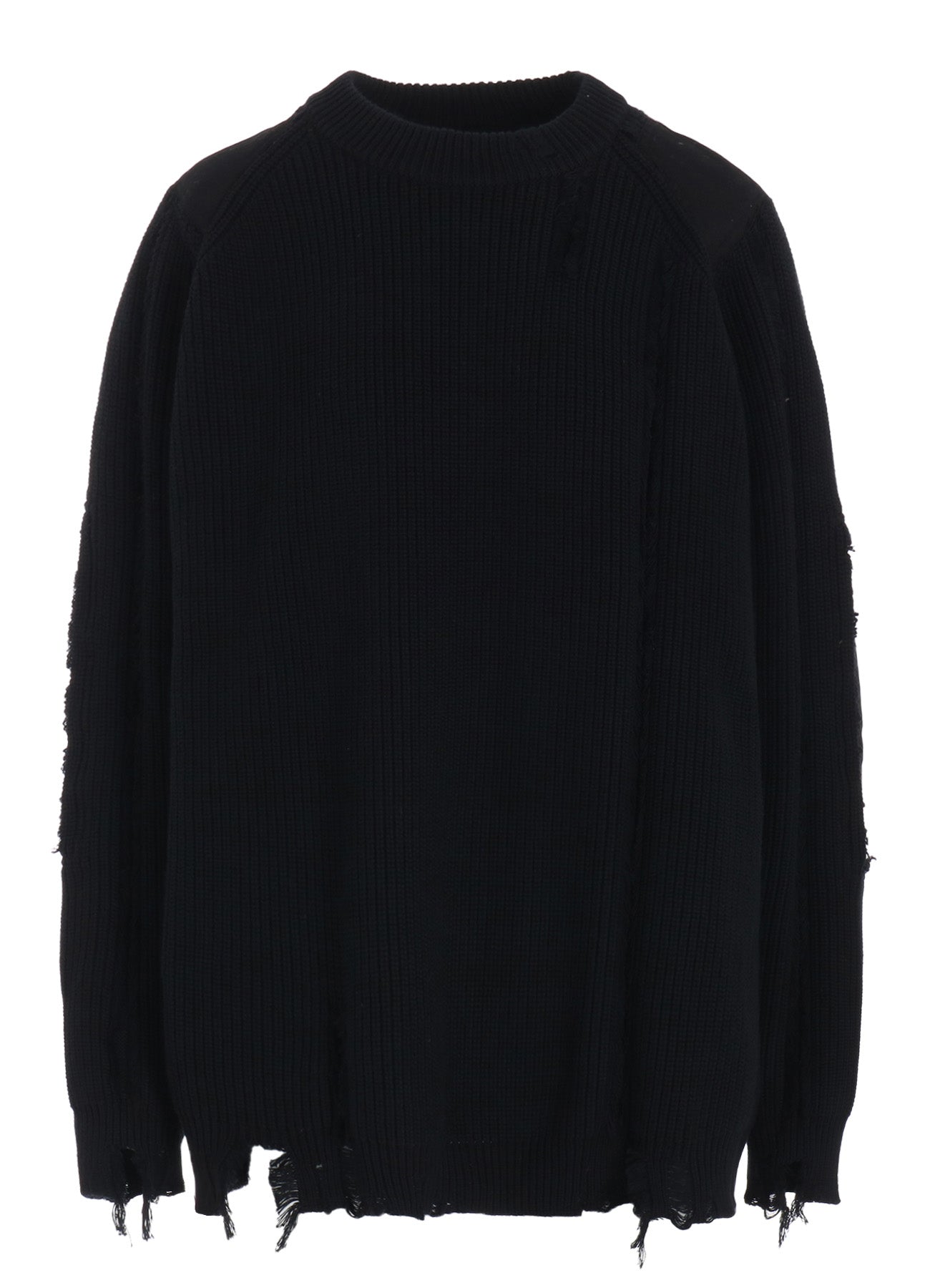 Distressed Cotton Crewneck Knit Pullover Sweater - Soft & Comfortable for Casual Wear, Fall & Winter Fashion