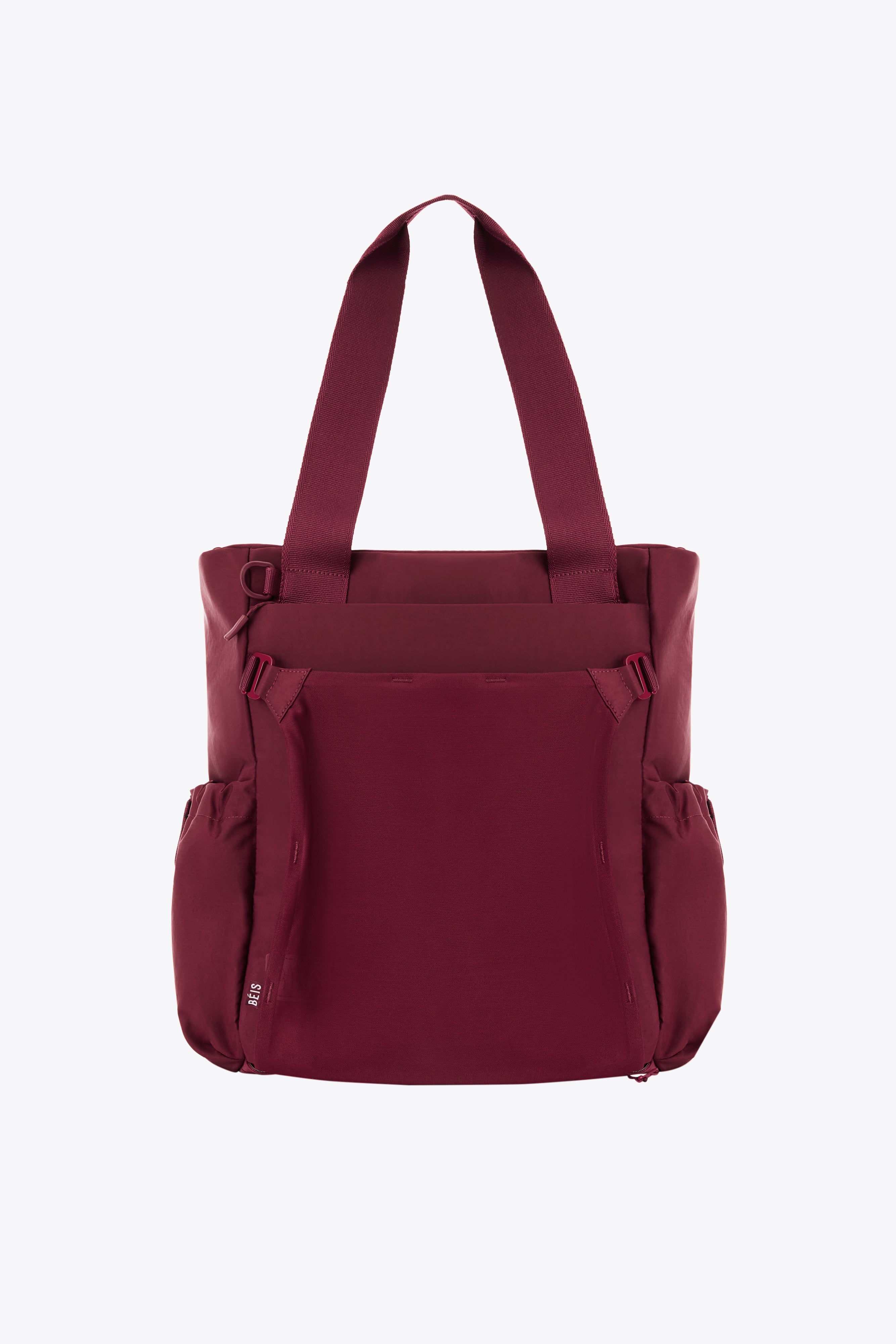 Premium Burgundy Sport Tote Bag - Durable Gym & Yoga Tote with Pockets - Perfect for Workouts, Travel & Beach Day Essentials