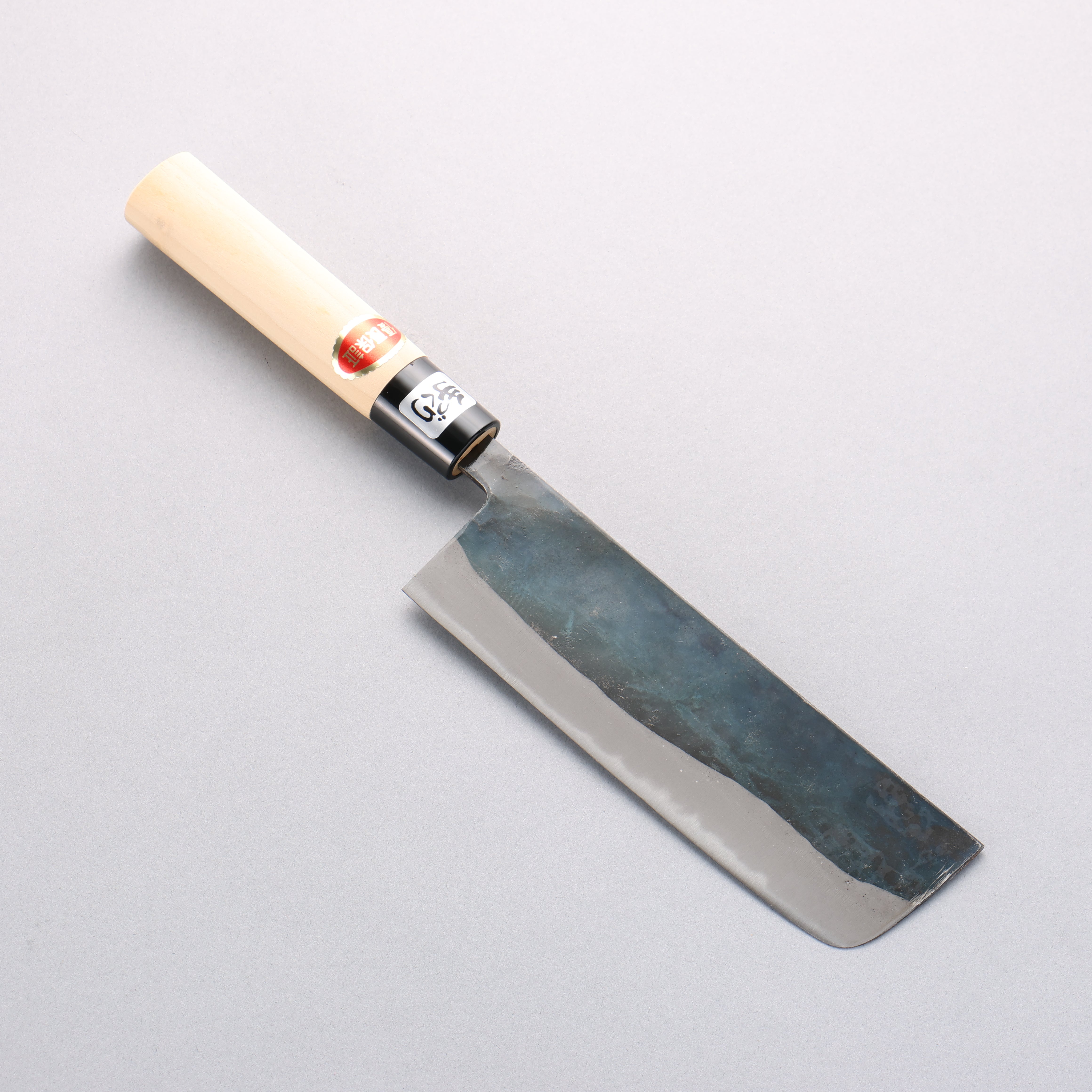 Kanetsune White Steel No.2 Kurouchi Nakiri Knife 165mm with Magnolia Handle - Japanese Vegetable Knife for Professional Chefs & Home Cooking
