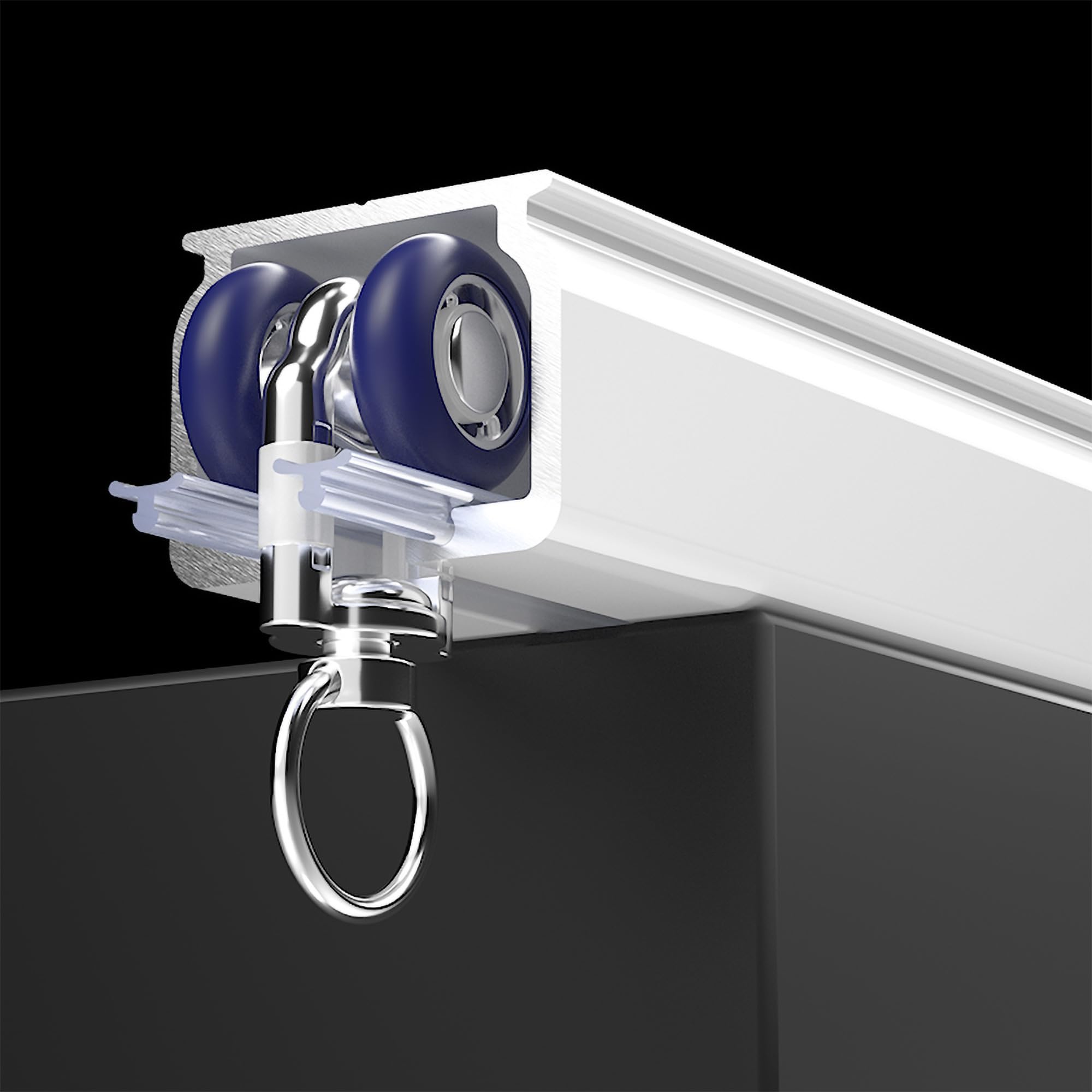 White 2m Ceiling Mounted Curtain Track Rail - Heavy Duty Sliding System for Drapes, Room Dividers & Window Treatments | Perfect for Living Rooms, Bedrooms & Home Offices
