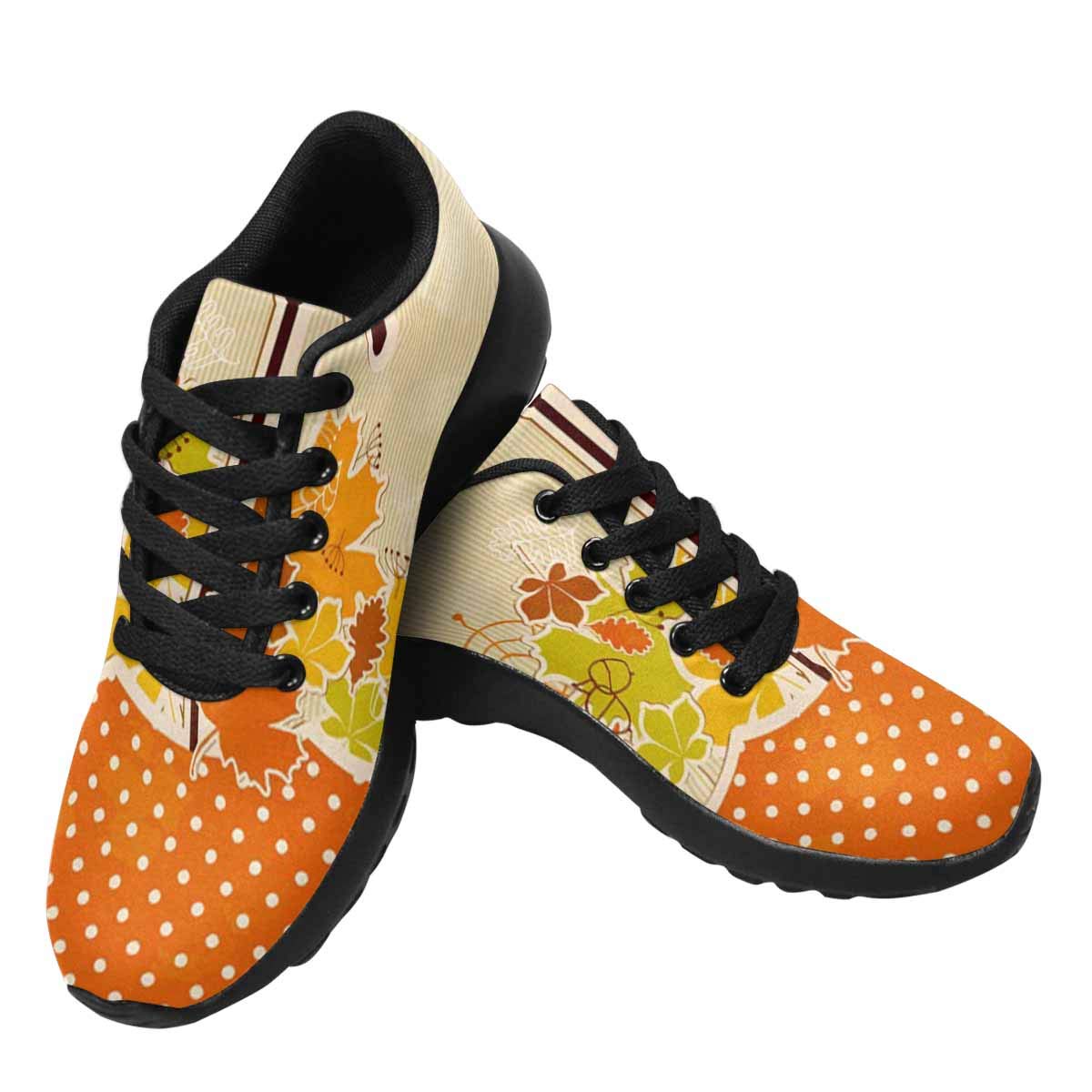 **InterestPrint Women's Running Shoes - Breathable Athletic Sneakers with Autumn Leaves Design for Jogging, Gym & Casual Wear**    **使用场景:** Perfect for running, gym workouts, tennis, or everyday casual wear.
