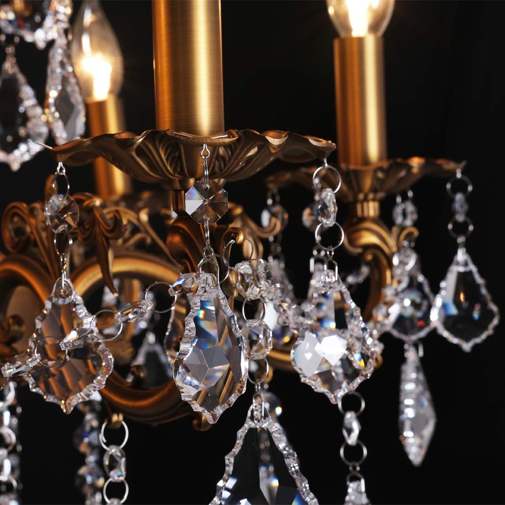 Crystal Chandeliers Modern 8-Light Candle Pendant Ceiling Light Fixture - Elegant Island Lighting for Dining Room, Living Room, Kitchen, Bedroom, Hallway & Entryway (D27.6) | Perfect for Home Decor, Wedding Venues & Luxury Interior Design