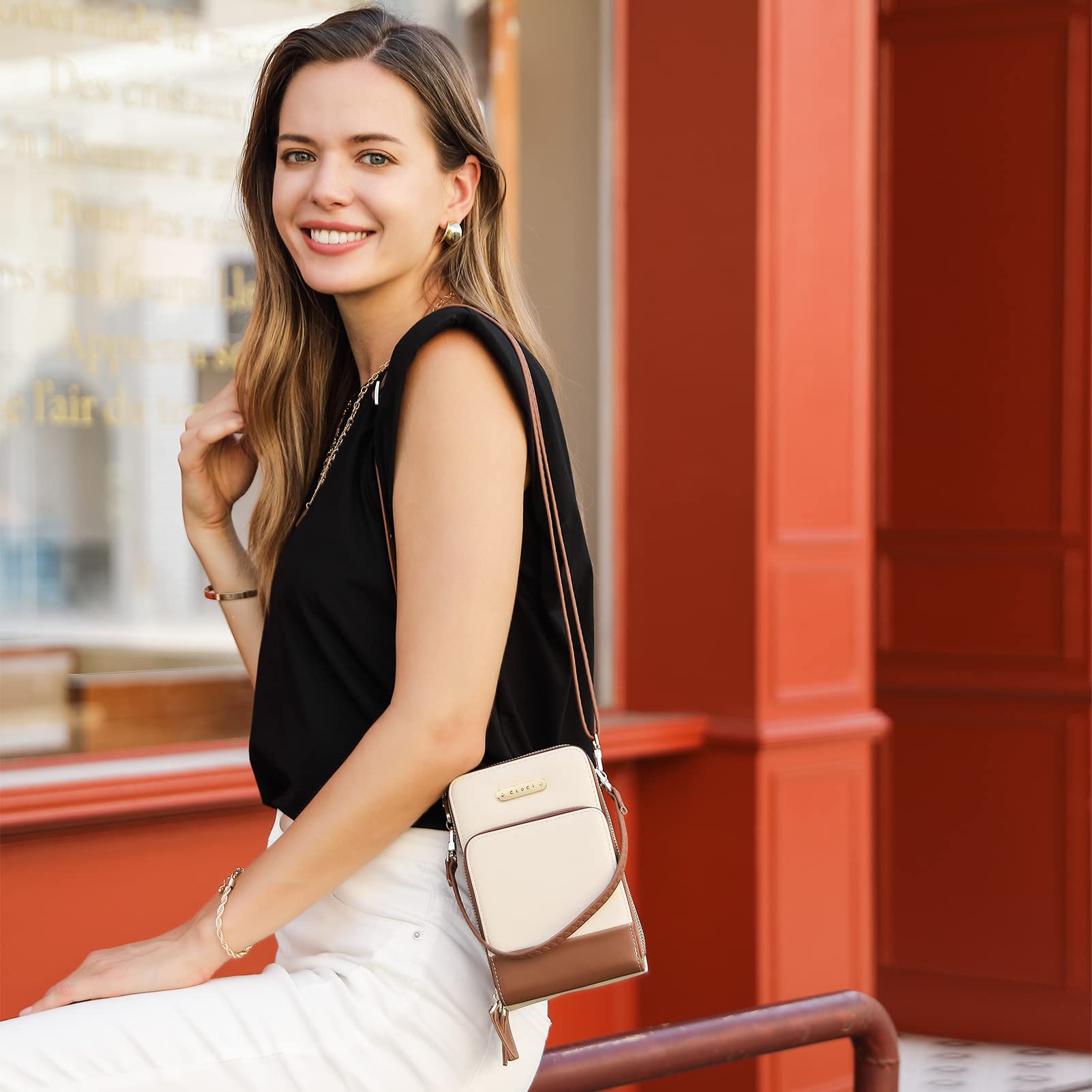 CLUCI Women's Leather Crossbody Bag - Small Shoulder Purse for Phone, Wallet & Essentials | Fashionable Travel & Everyday Use
