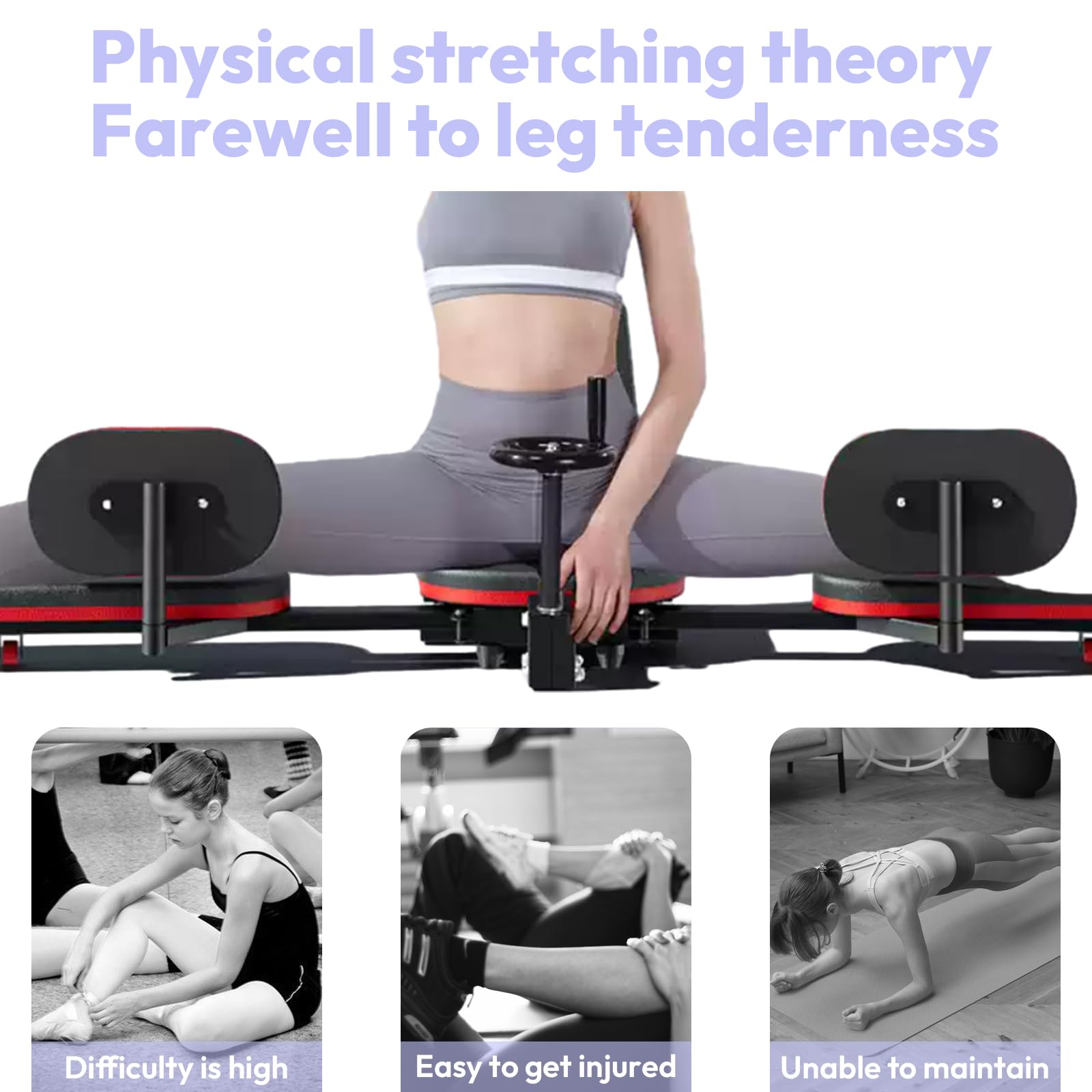 Pro Leg Stretcher 330LBS Capacity - Heavy Duty Steel Frame Leg Stretching Machine for Flexibility Training & Home Gym Fitness Equipment | Perfect for Martial Arts, Yoga, Dance & Physical Therapy